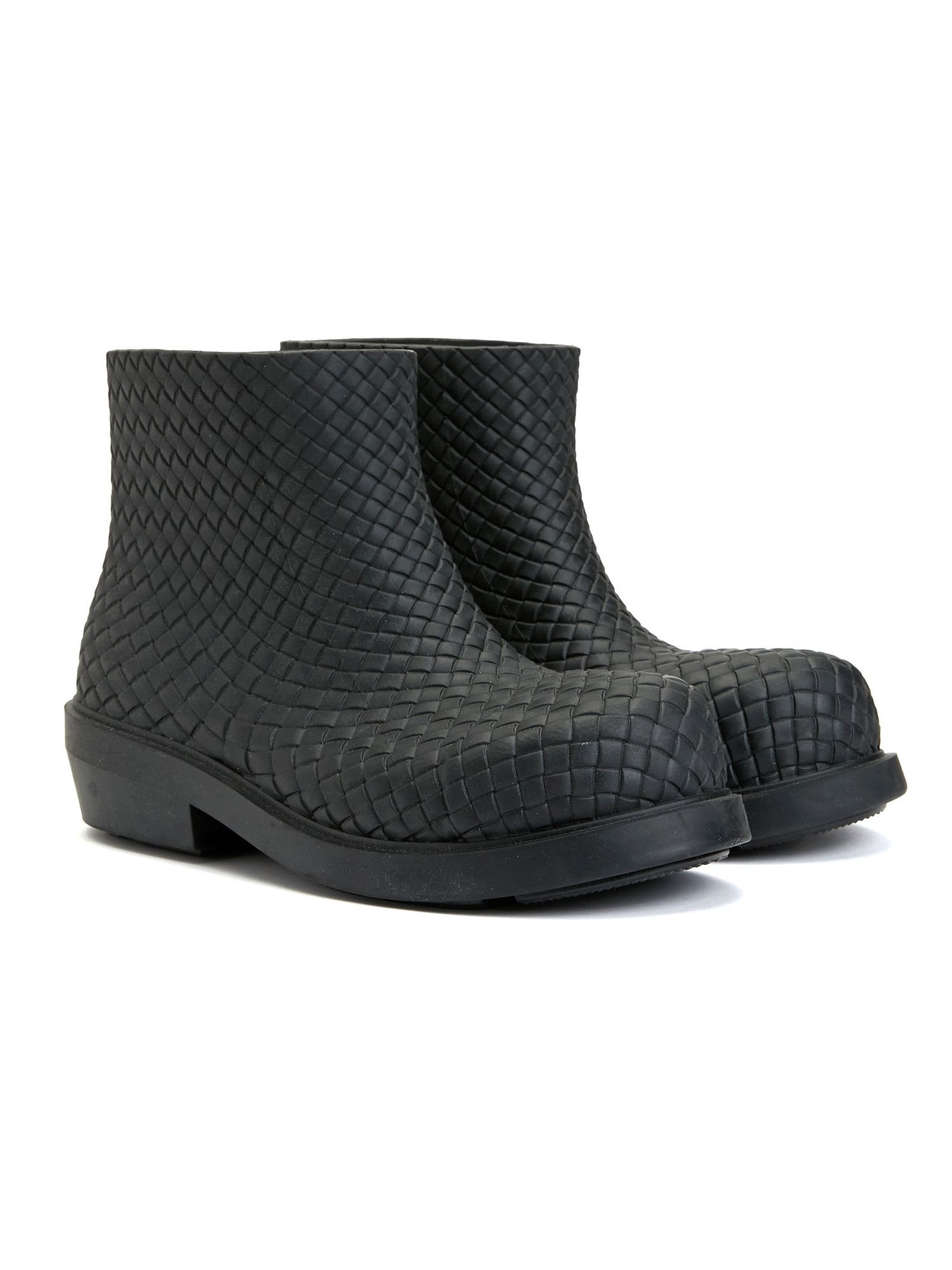 靴 BOTTEGA VENETA fireman boots 41 BOTTEGA VENETA Fireman black intrecciato rubber boots 8 / 41
