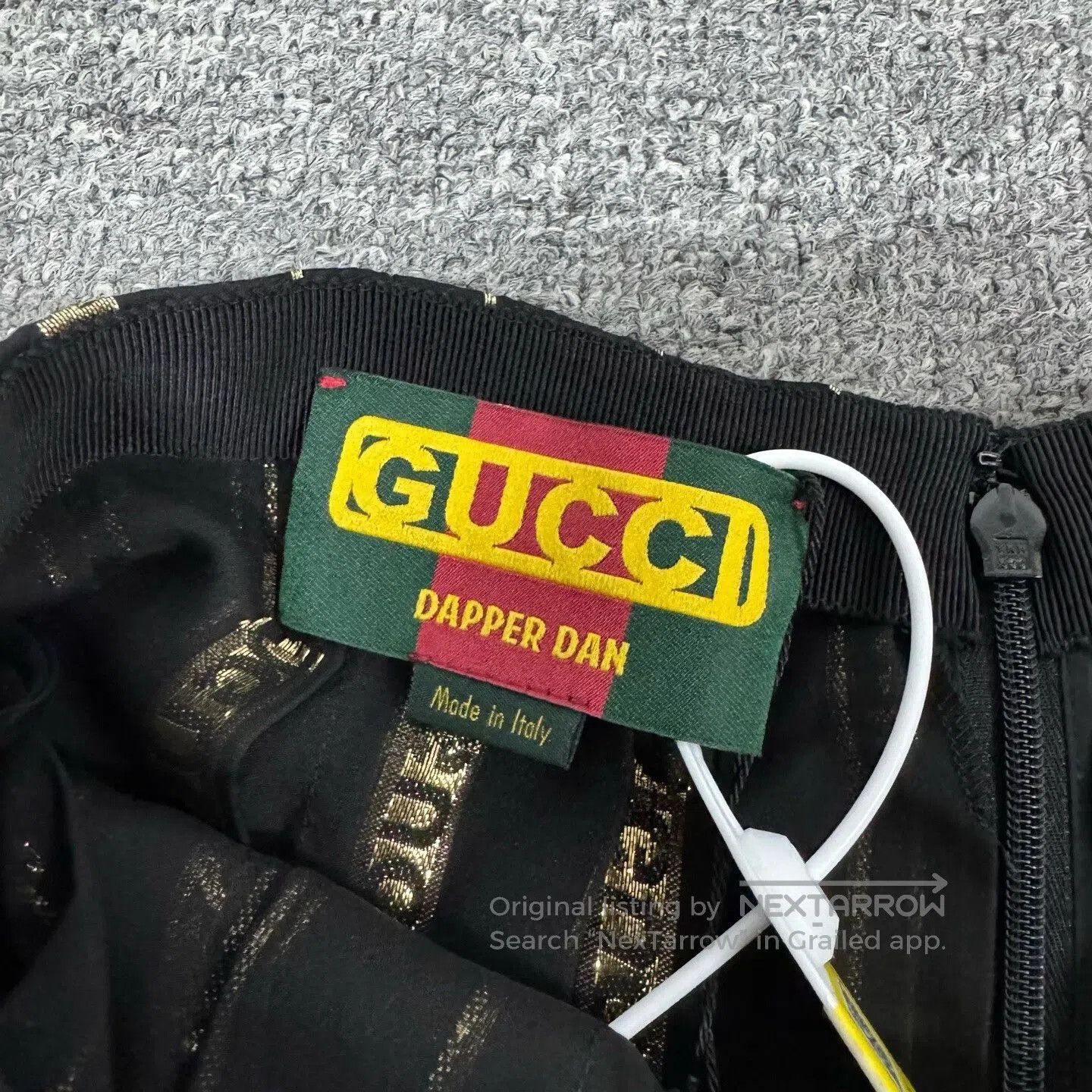 Gucci Gucci Dapper Dan Gold Logo Pleated Skirt. Size 37" - 3 Thumbnail