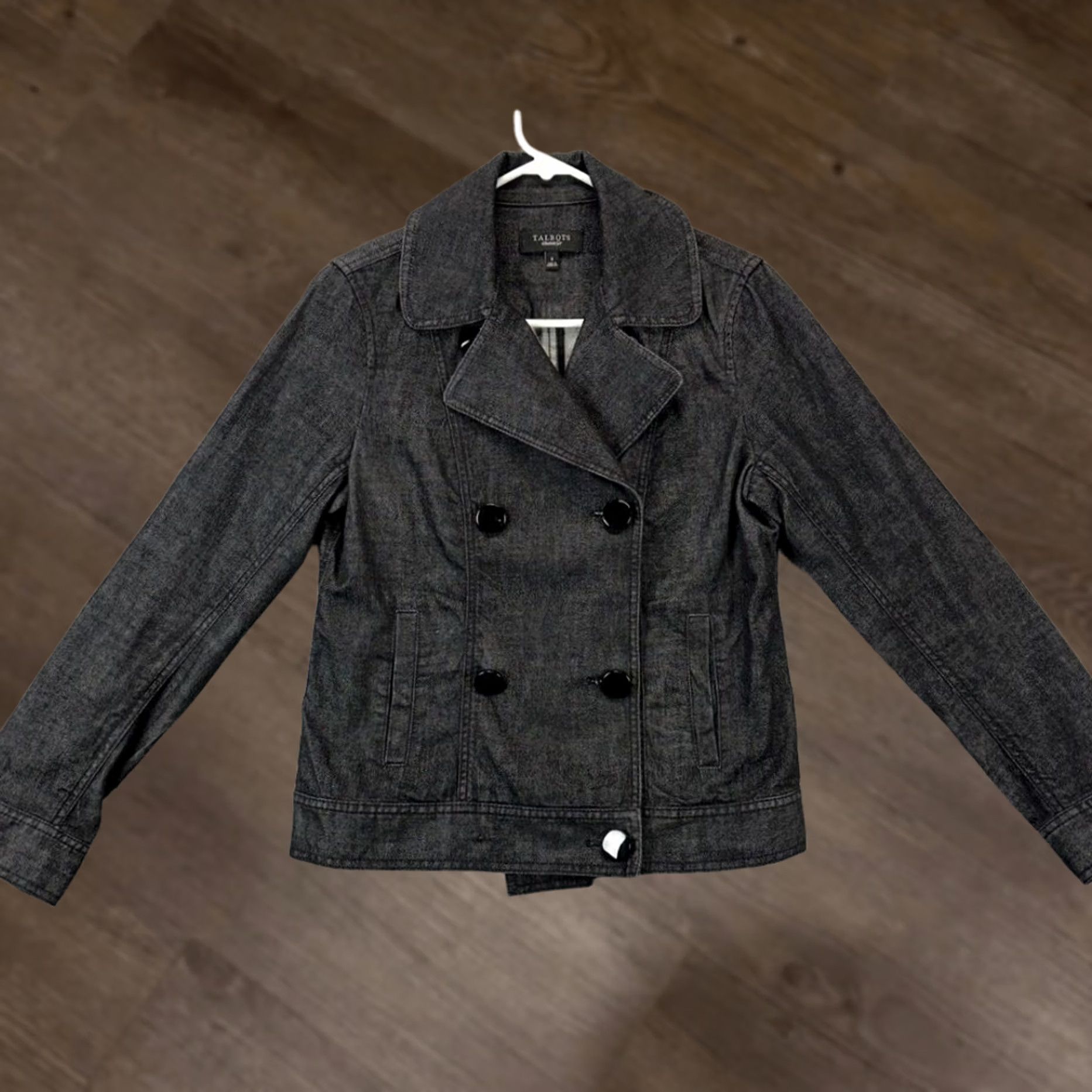 Talbots VINTAGE Talbots Blazer Women 6 Black Double Breasted Button Front Pea Coat Jacket Ladies Size M / US 6-8 / IT 42-44 - 1 Thumbnail
