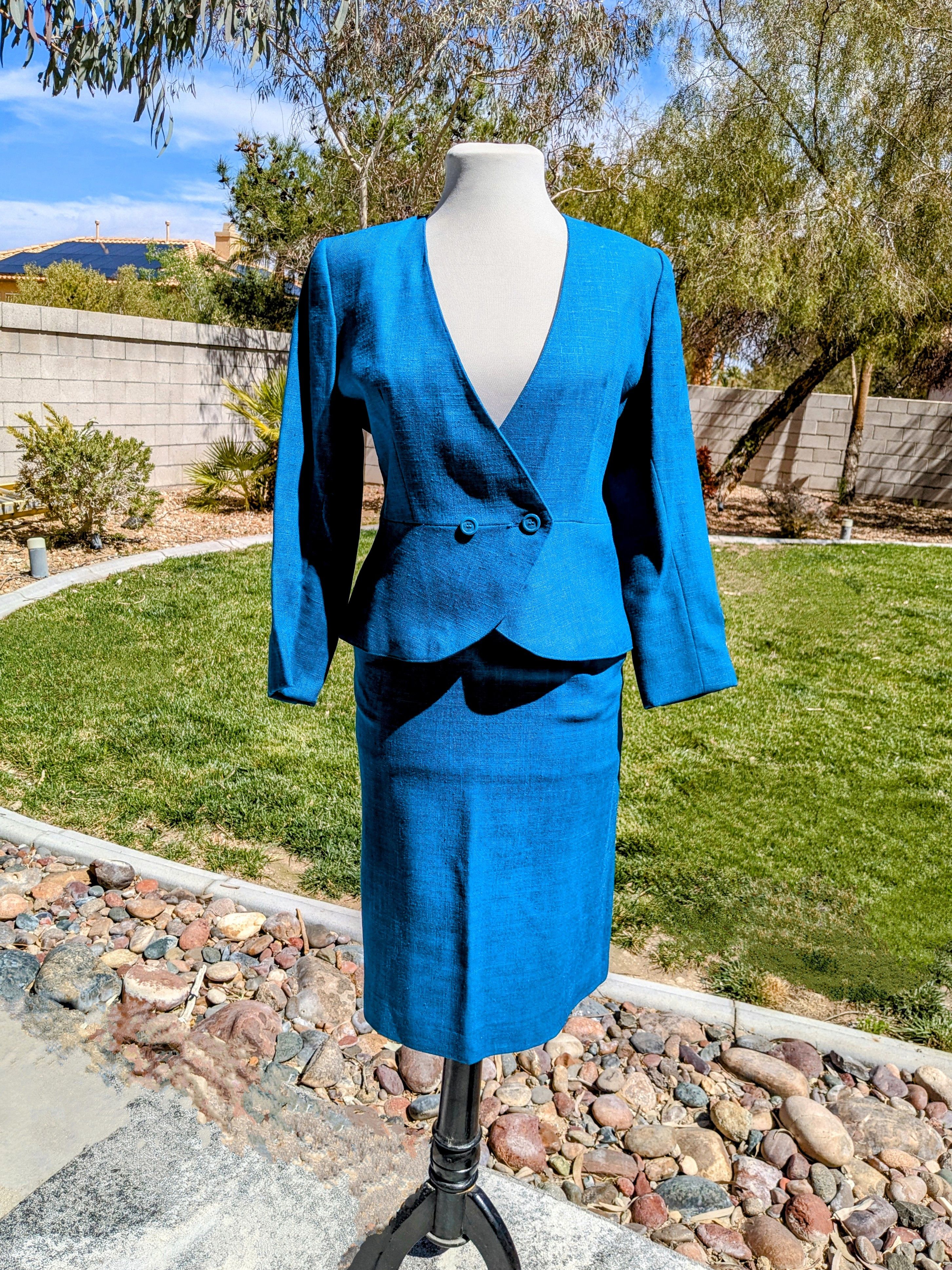 Vintage Vintage Peabody House Petite Blazer Maxi Skirt 2pc Suit Set Size M / US 6-8 / IT 42-44 - 1 Thumbnail