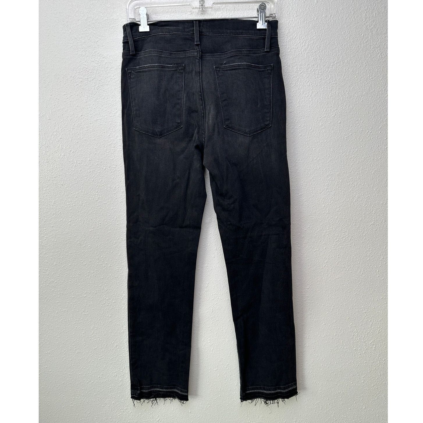 Frame NWT Frame Le High Straight Jeans Black Raw Hem Women's 27 Size 27" / US 4 / IT 40 - 5 Thumbnail