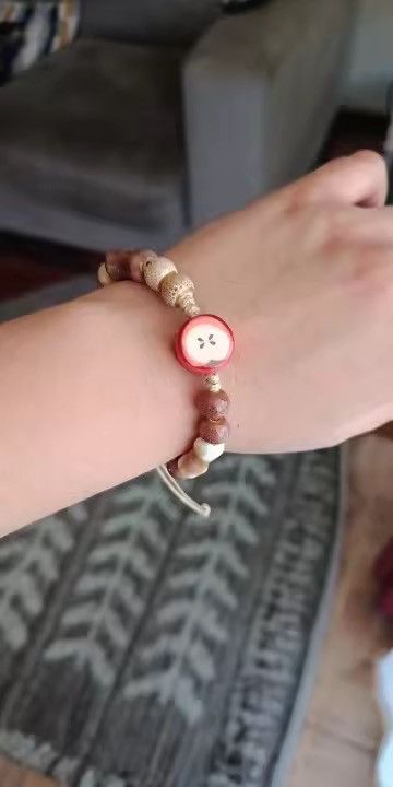 Jewelry Handmade Apple Ceramic Bracelet Adjustable Woven Cord Size ONE SIZE - 4 Thumbnail