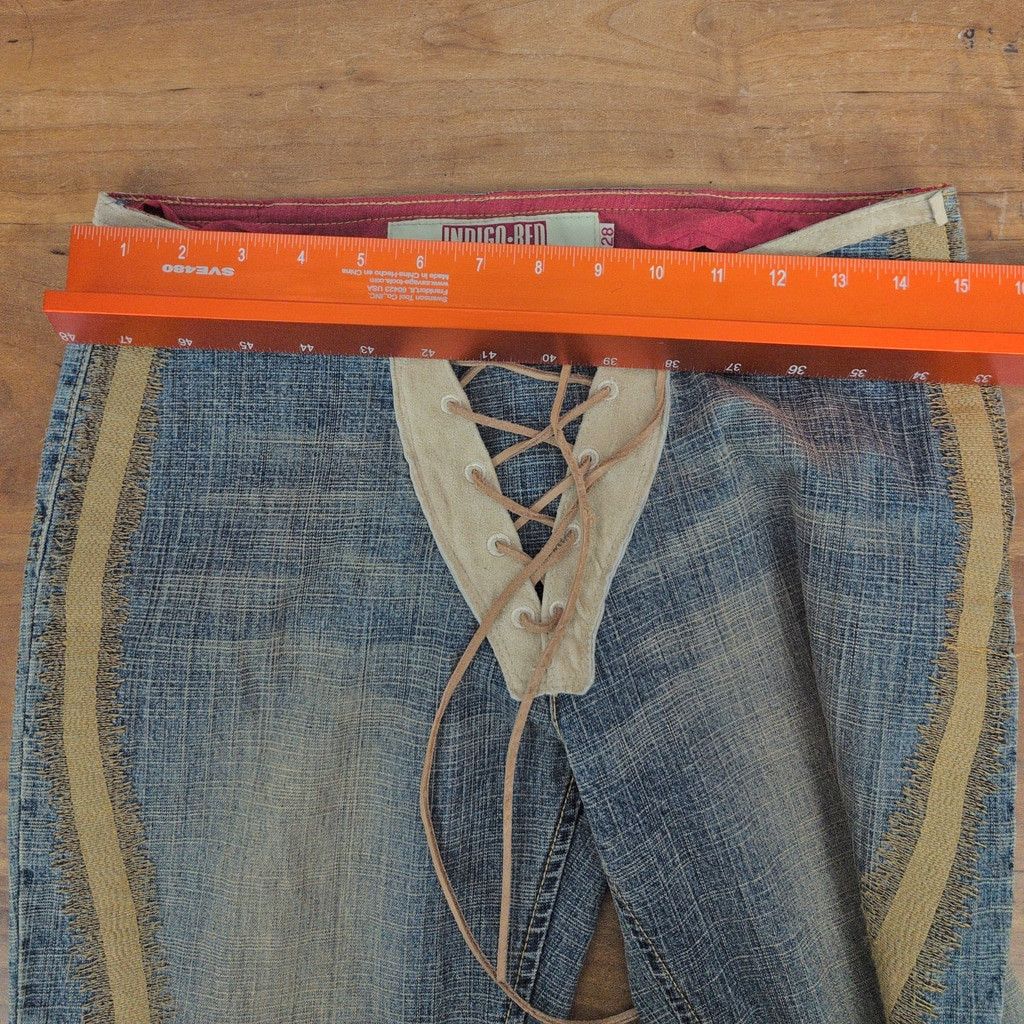 Other Vintage Indigo-Red Front Tie Side Zip Stitched Jeans 28 Size 28" / US 6 / IT 42 - 7 Thumbnail