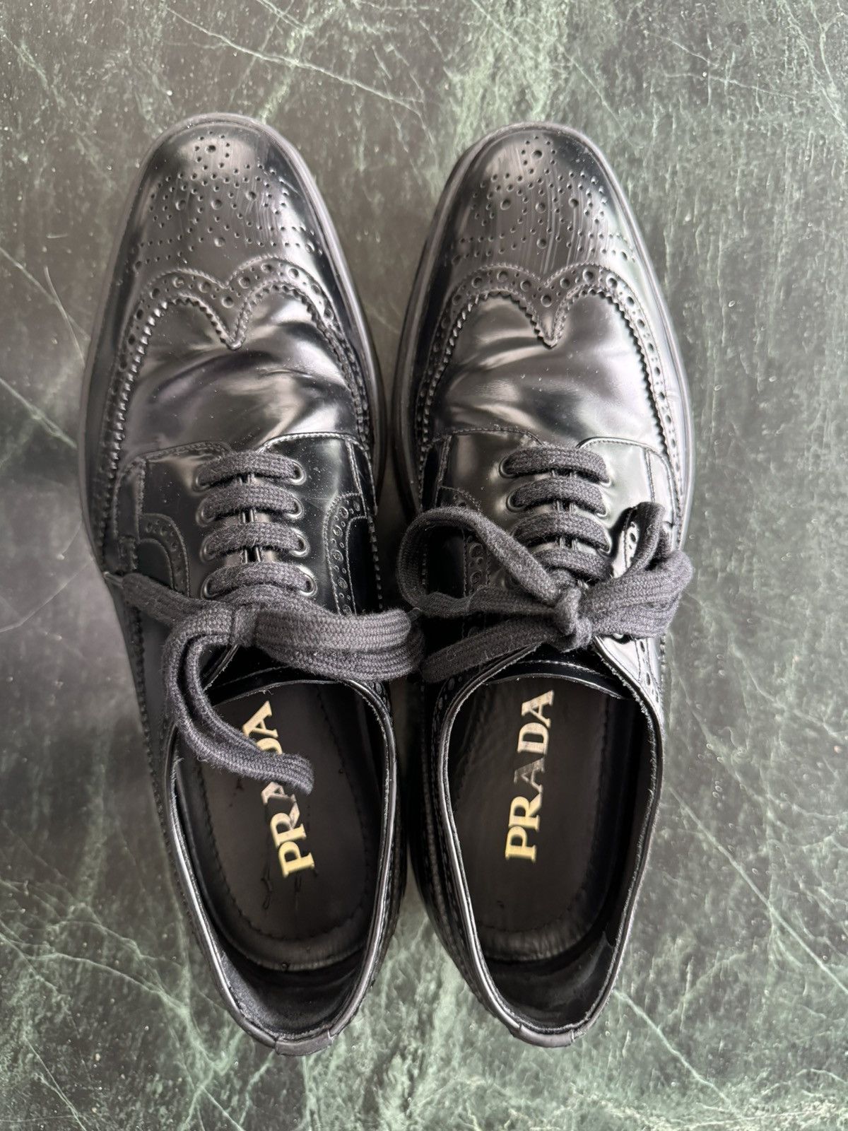 Prada Prada Black Leather Creepers Size US 6 / EU 39 - 2 Thumbnail