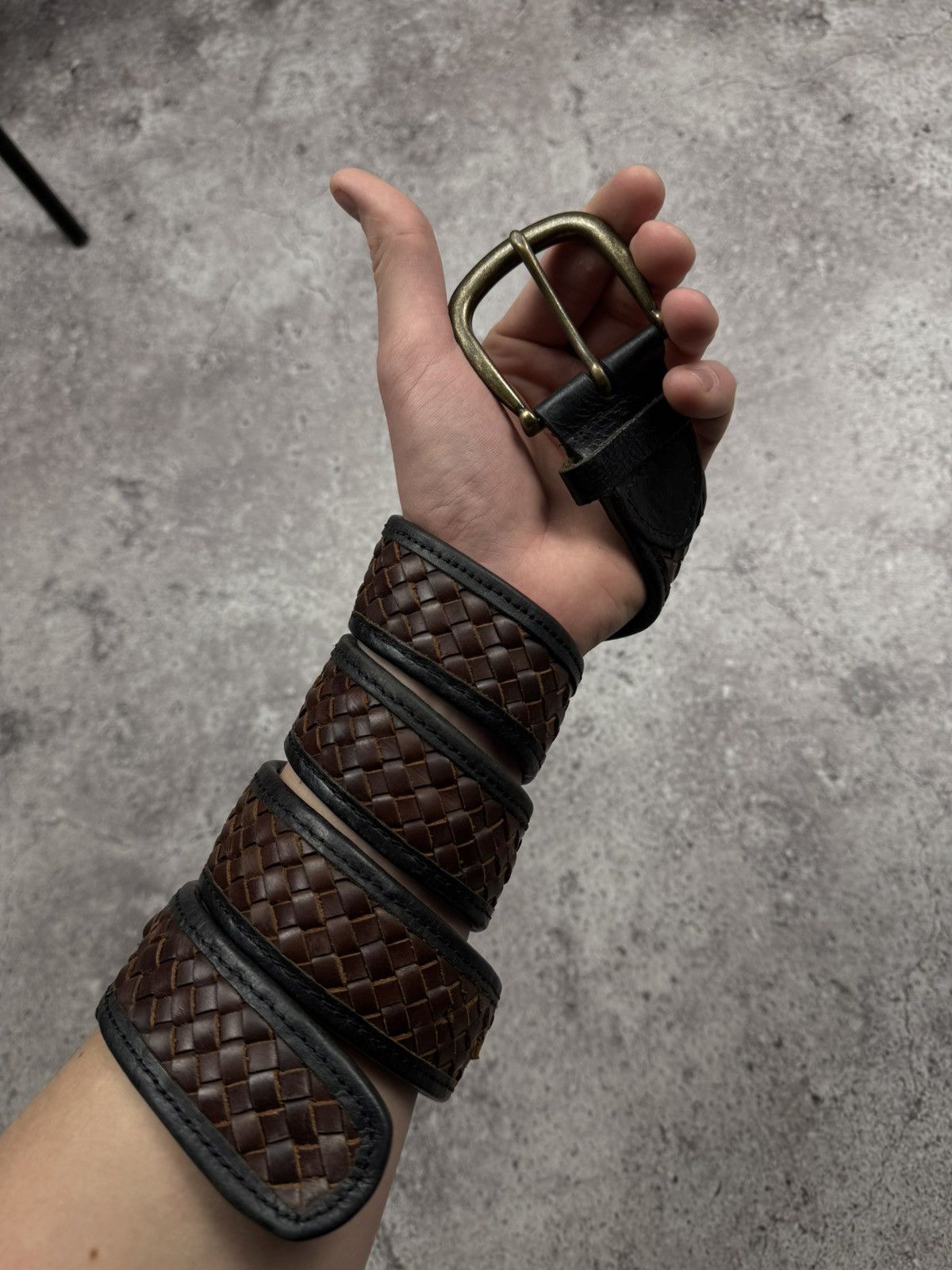 Japanese Brand 00’s NUMBER NINE BRAIDED JAPAN LEATHER Y2K BELT VINTAGE Size ONE SIZE - 6 Thumbnail