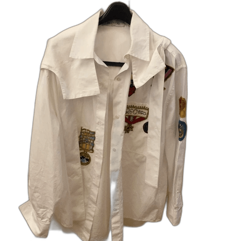 Valentino Valentino Embroidered White Shirt Size 40 Size US L / EU 52-54 / 3 - 1 Thumbnail