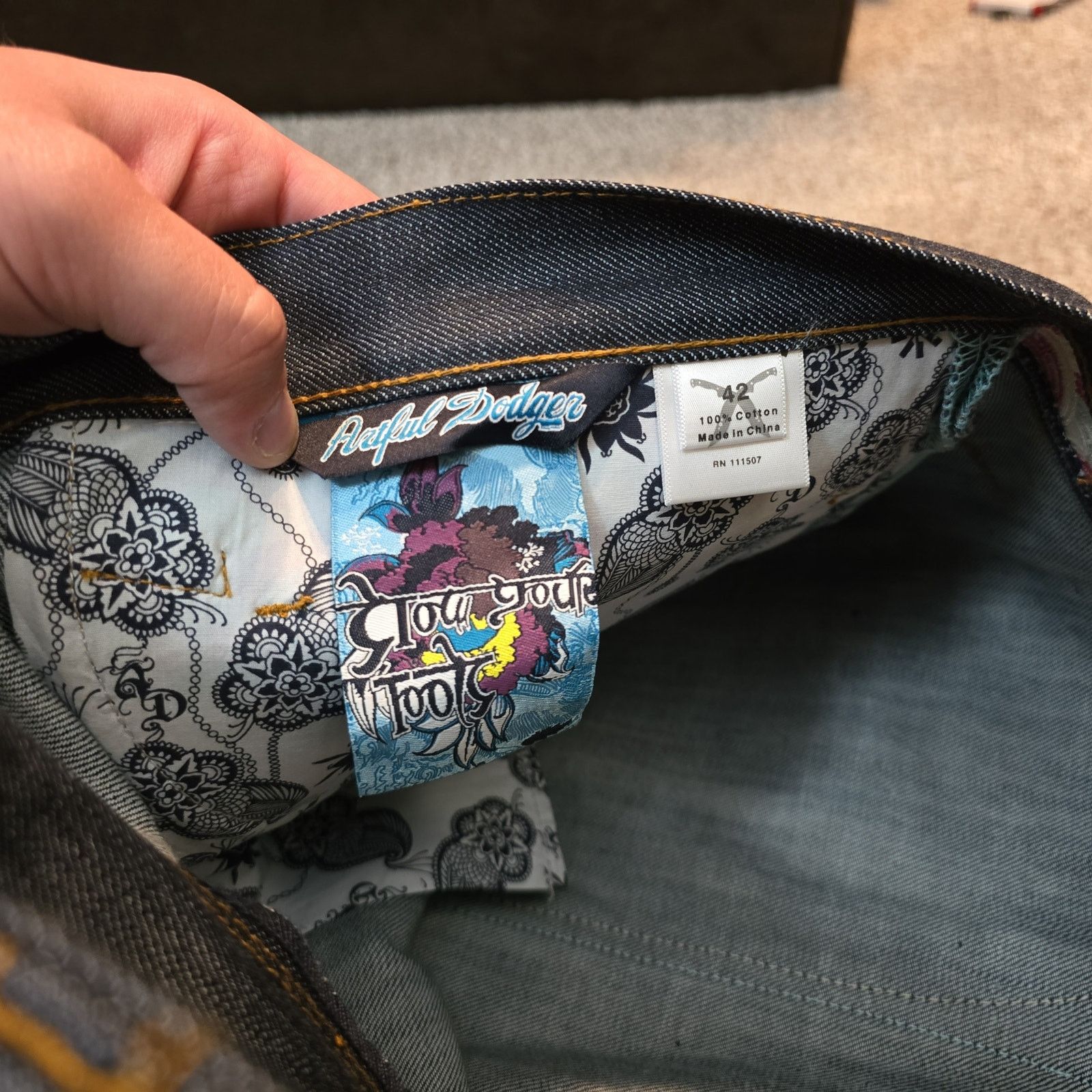 Artful Dodger NWT Y2K Vtg Artful Dodger Pastel Tiger Embroidered Jeans 42 Size US 42 / EU 58 - 11 Thumbnail