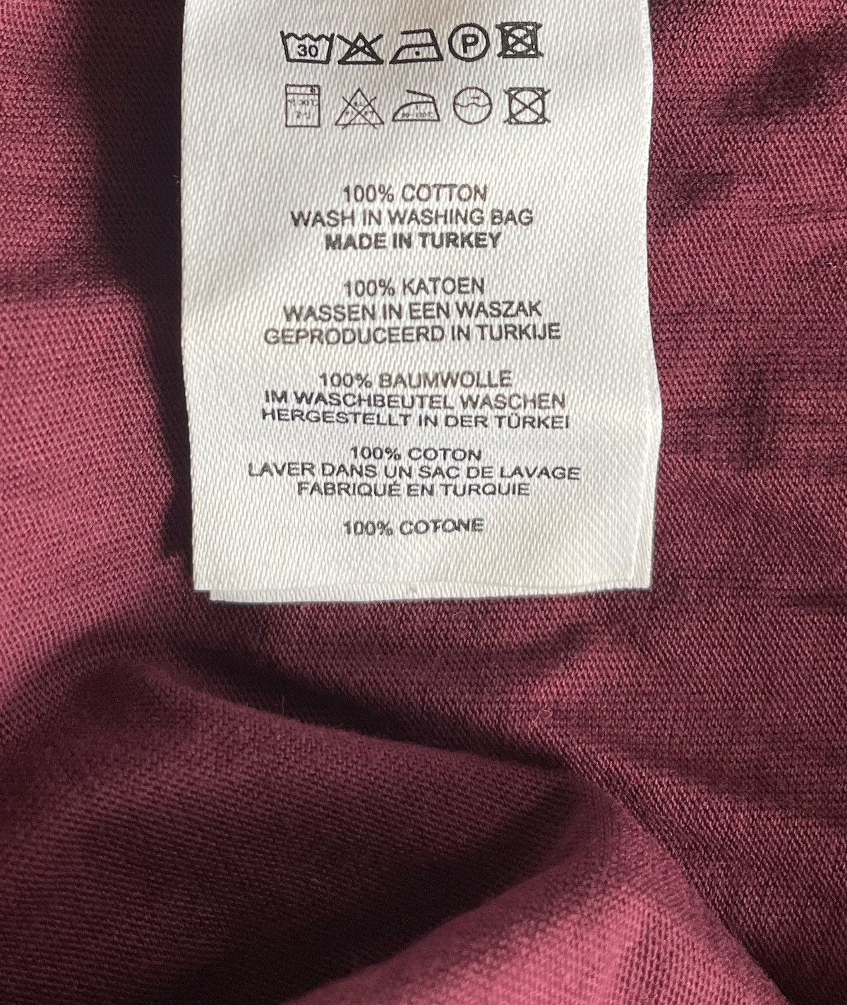Dries Van Noten Burgundy Perforated Overlay T-Shirt Size US M / EU 48-50 / 2 - 6 Thumbnail