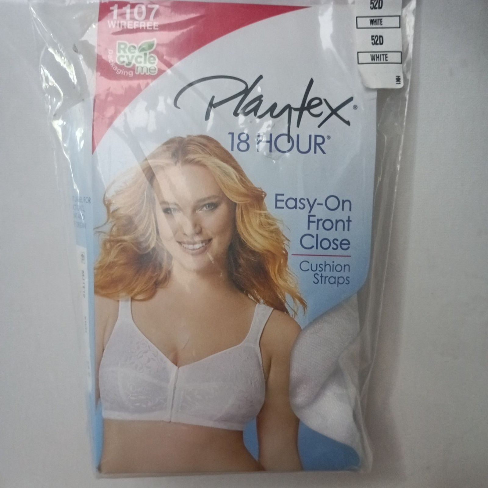 Other Playtex 18 hour Bra 52D White Front Close WireFree Cushion Size ONE SIZE - 1 Thumbnail