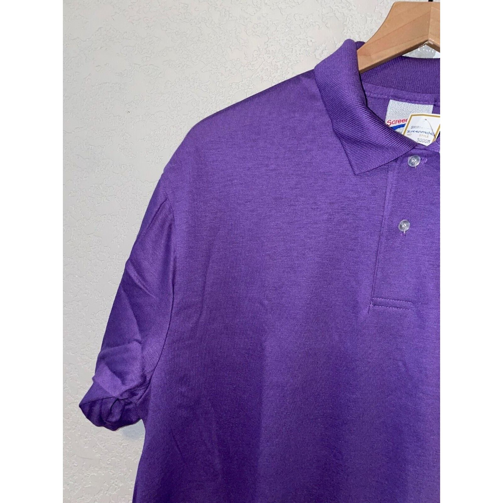 Vintage Vintage Purple Blank Polo Shirt Screenmates 80s 90s VTG XL Size US XL / EU 56 / 4 - 4 Thumbnail