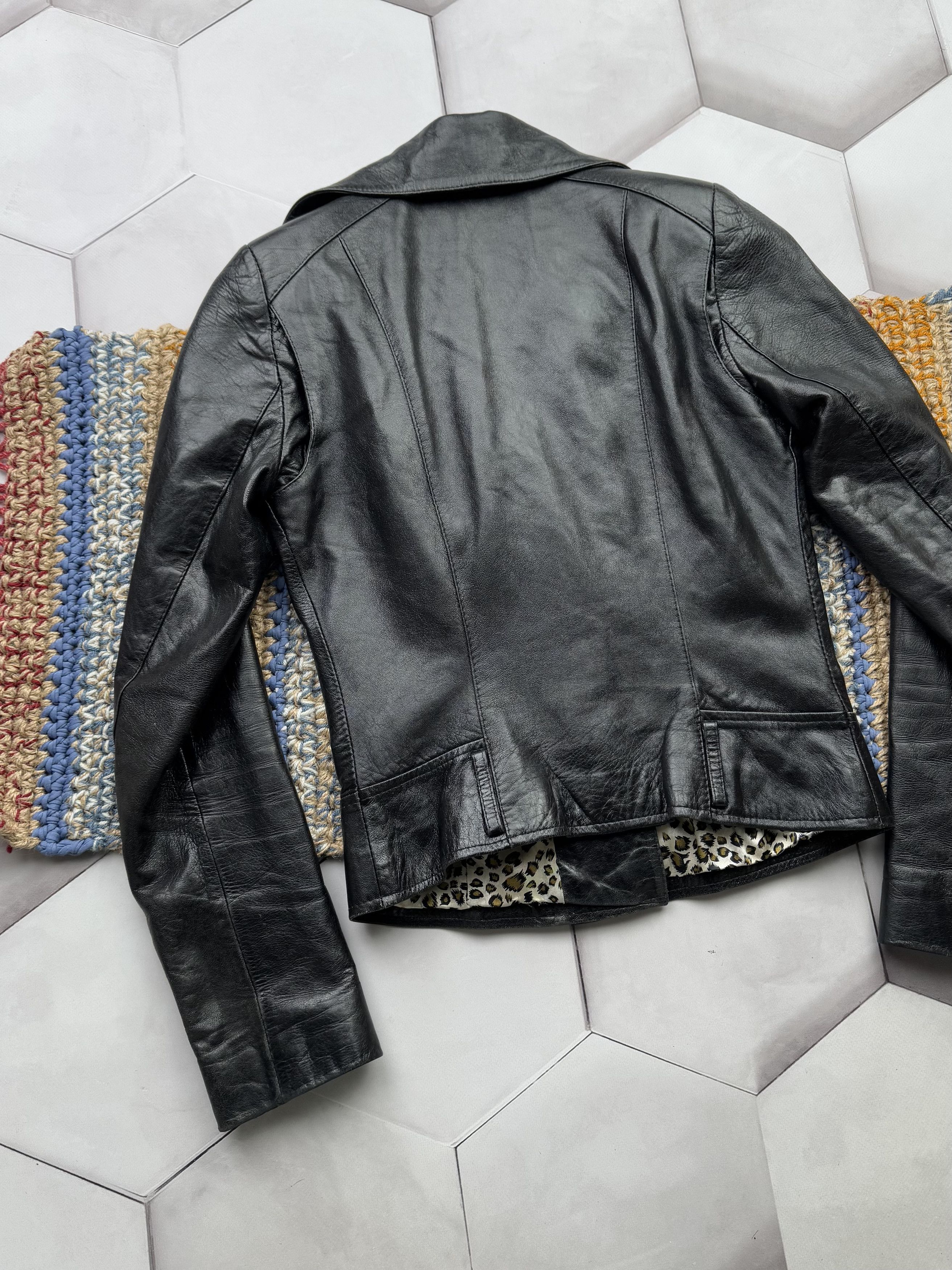 Japanese Brand Vintage Leather Cropped Jacket (E4) Size S / US 4 / IT 40 - 7 Thumbnail