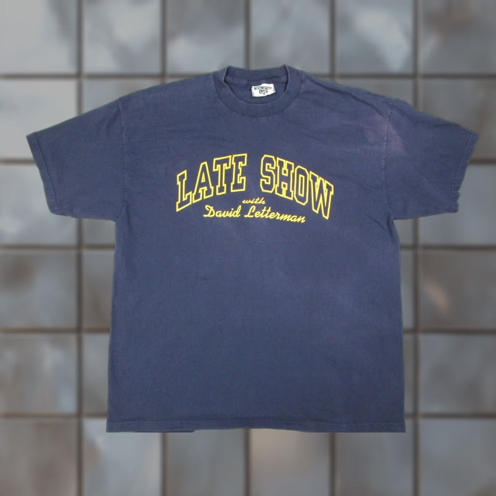 Lee VINTAGE Lee Shirt Men XL Blue Short Sleeve David Letterman Late Show T-Shirt USA Size US XL / EU 56 / 4 - 1 Thumbnail