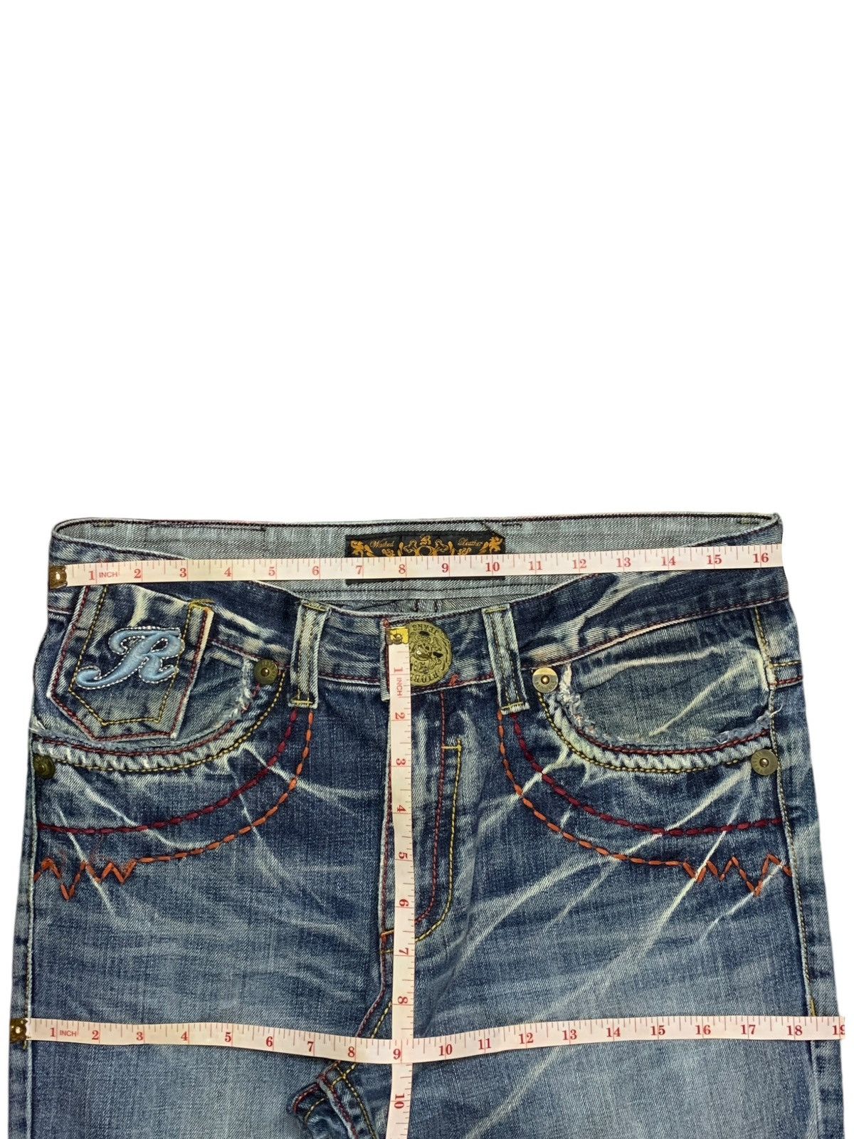 JNCO × Japanese Brand Vintage Japanese Brand Bleached Distressed Baggy Jeans Size 33" - 12 Thumbnail