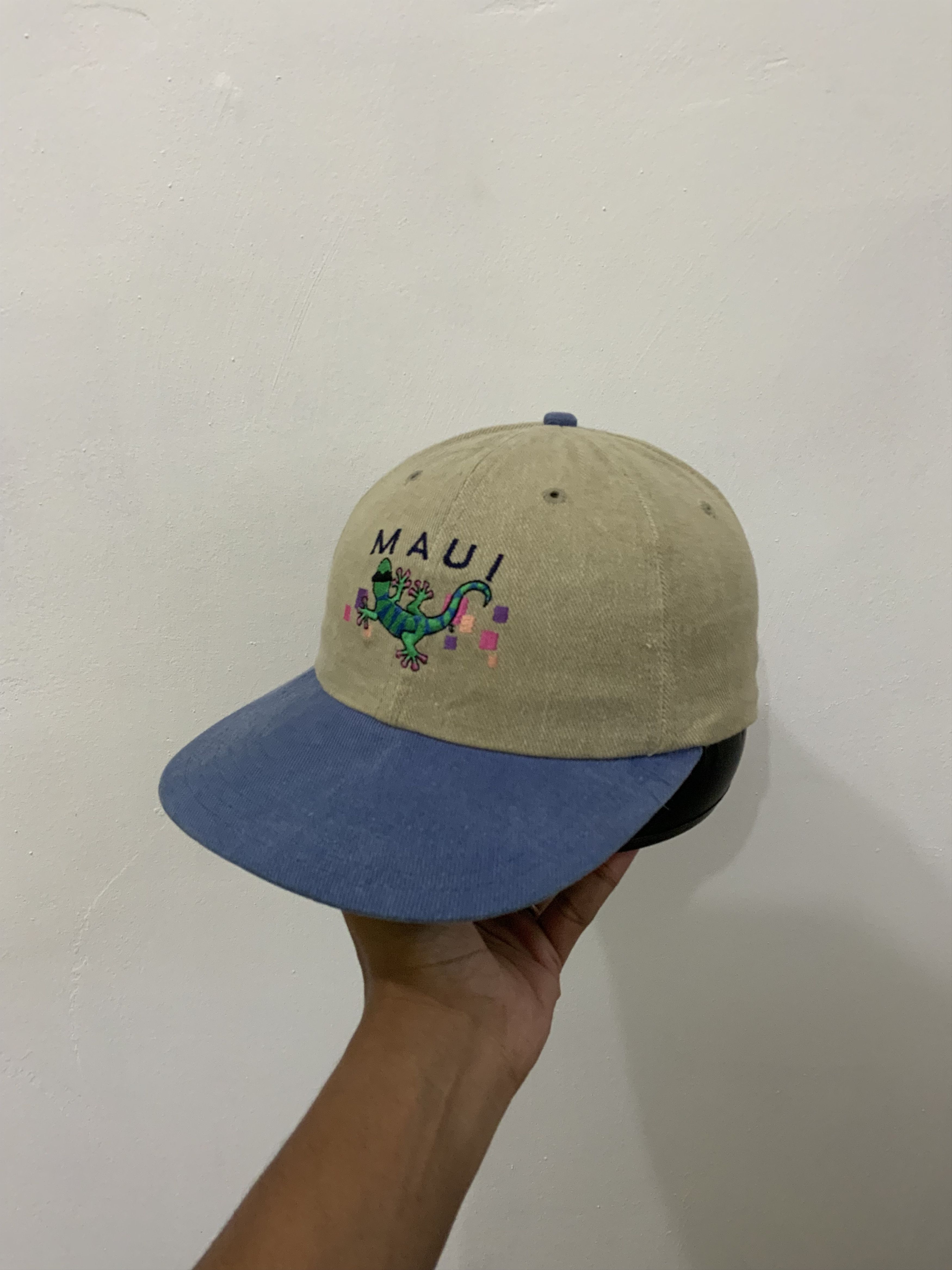 Vintage Maui Streetwear Denim Embroidery Hat Cap Size ONE SIZE - 2 Thumbnail