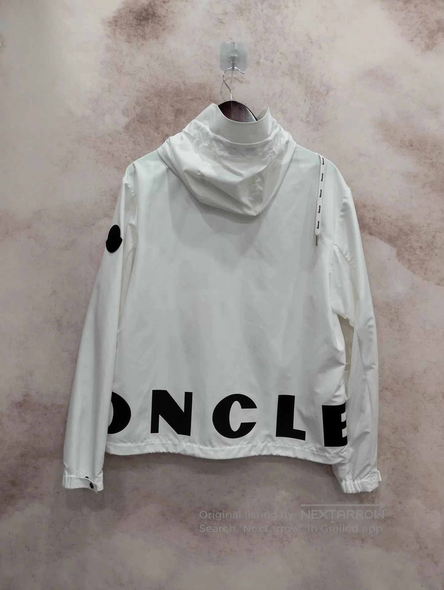 Moncler White Hooded Light Jacket with Graphic Print . Size US L / EU 52-54 / 3 - 2 Thumbnail