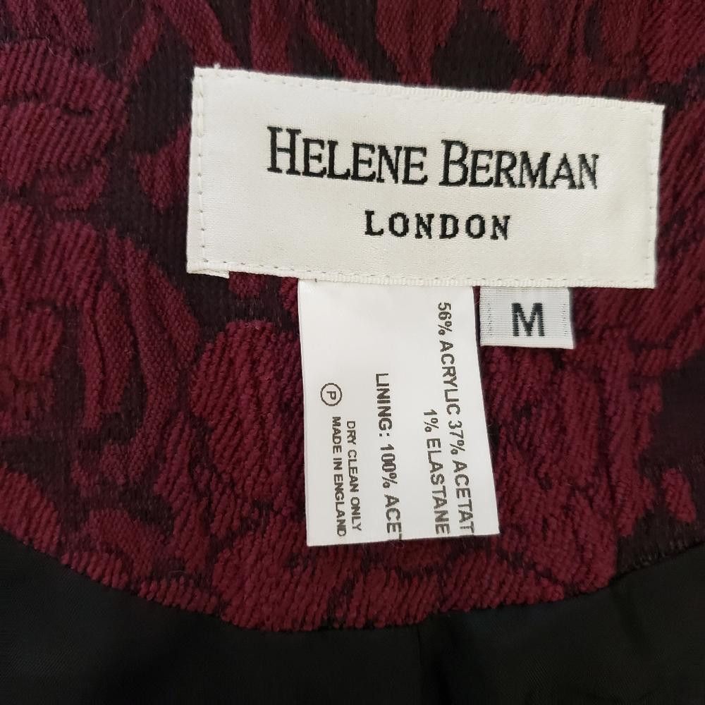 Designer CT423 Helene Berman London Burgandy Blazer M Size M / US 6-8 / IT 42-44 - 5 Thumbnail