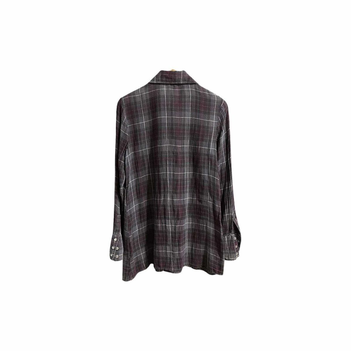 Designer × Hiroko Koshino Homme × Japanese Brand 🔥Vintage Hiroko Bis Wrinkled Rayon Shirt Size US M / EU 48-50 / 2 - 9 Thumbnail