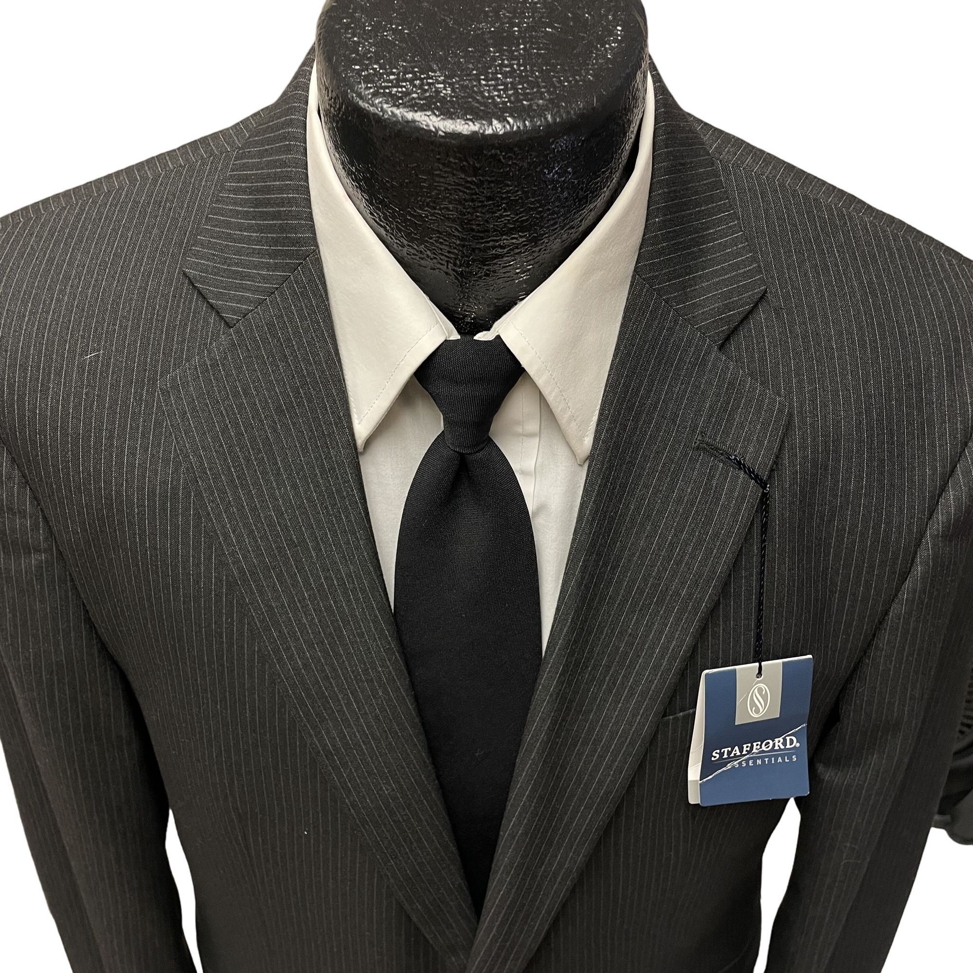 Stafford NWT NEW Stafford Charcoal Sport Coat PINSTRIPE Jacket Size 40R - 2 Thumbnail