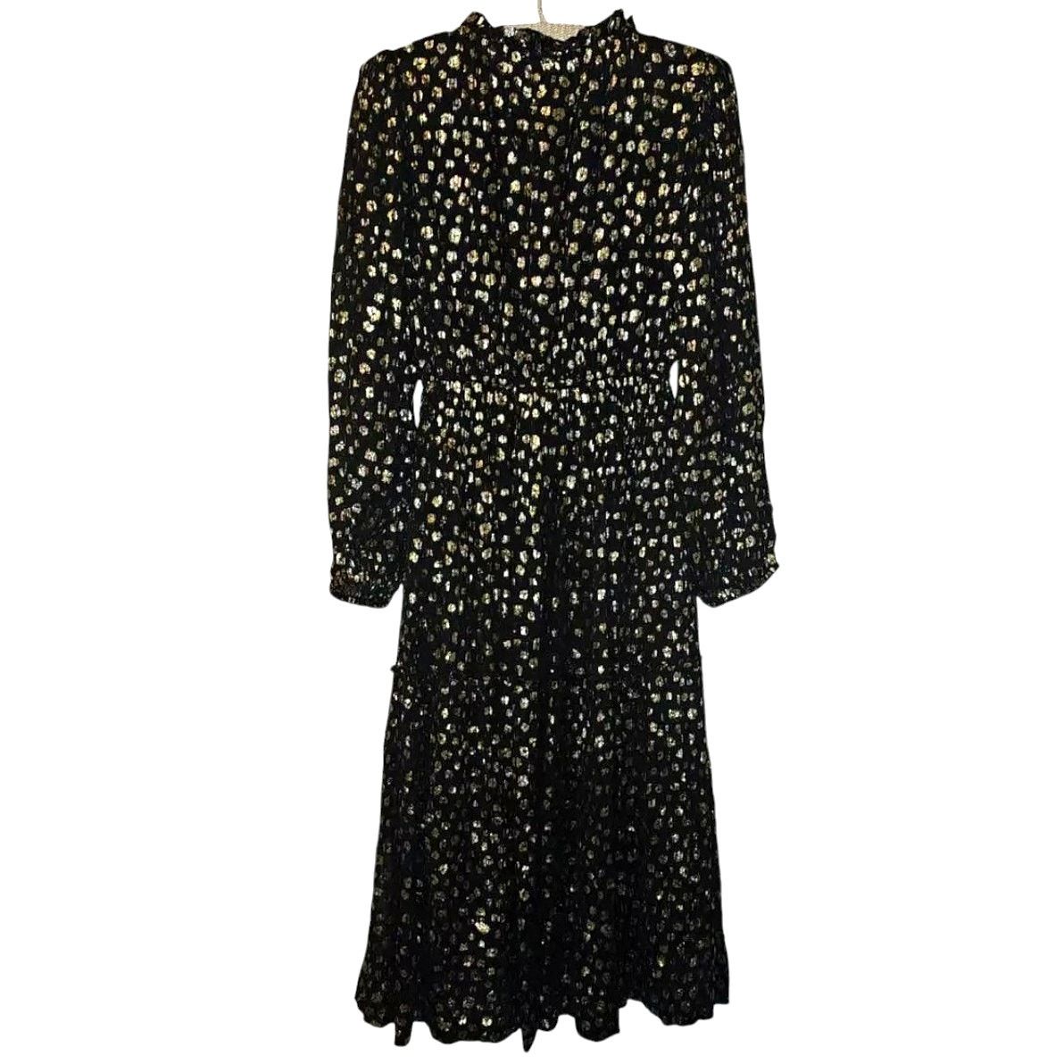 Anthropologie New Anthropologie Mille V-Neck Lurex Dress $498 XXS Black Size XXS / US 00 / IT 34 - 7 Thumbnail
