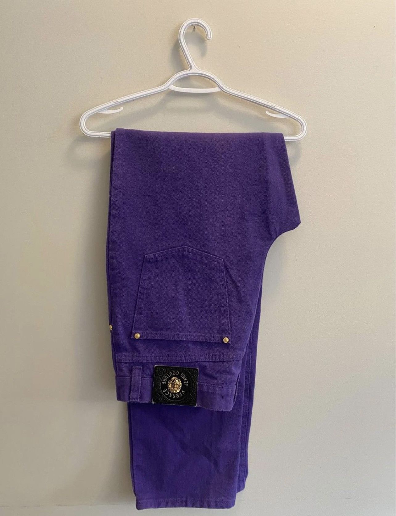 image of Vintage Versace Jeans in Purple, Men's (Size 38)