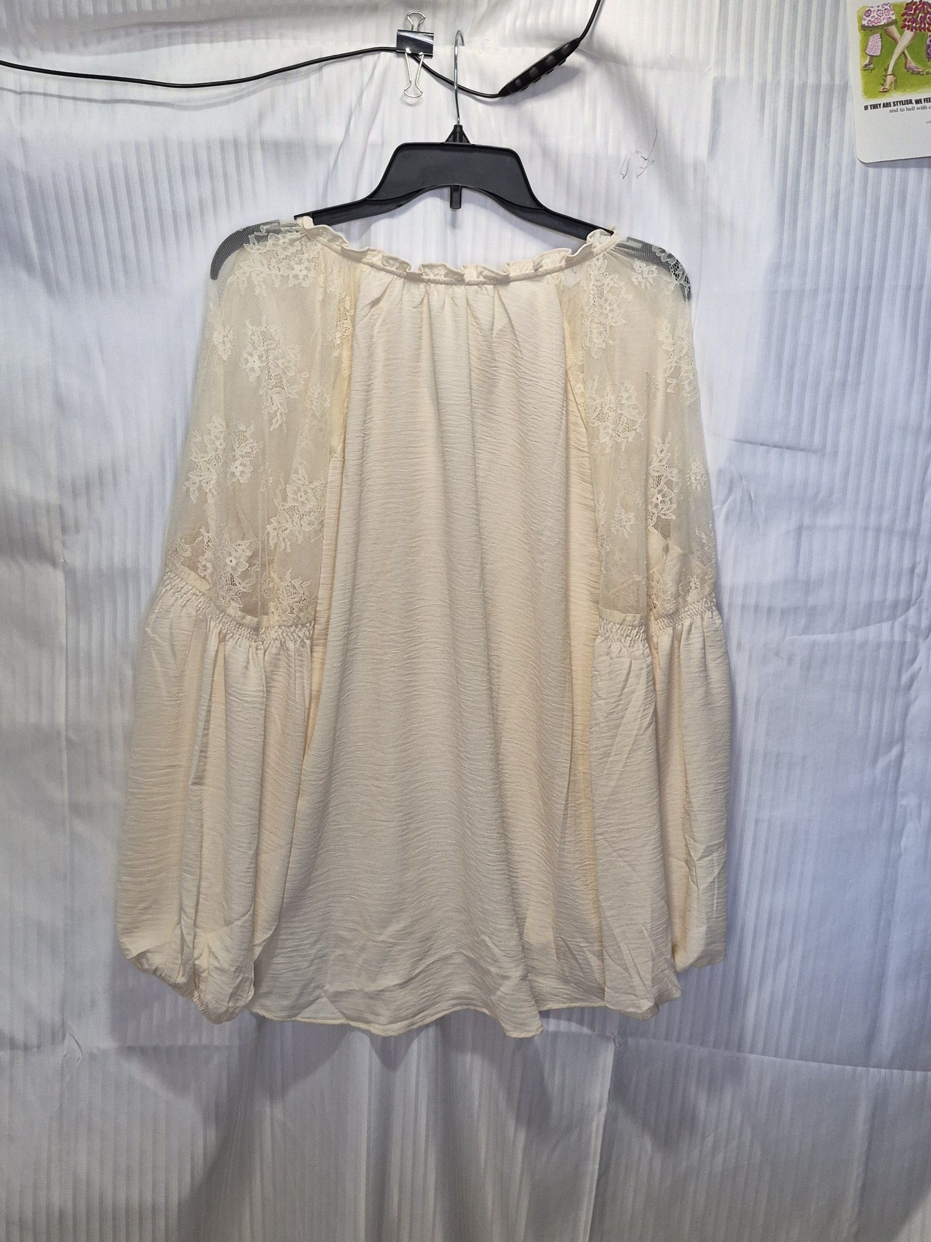 Other Maurices 1X Cream Lace-Shoulder Boho Top NWT Size XL / US 12-14 / IT 48-50 - 6 Thumbnail