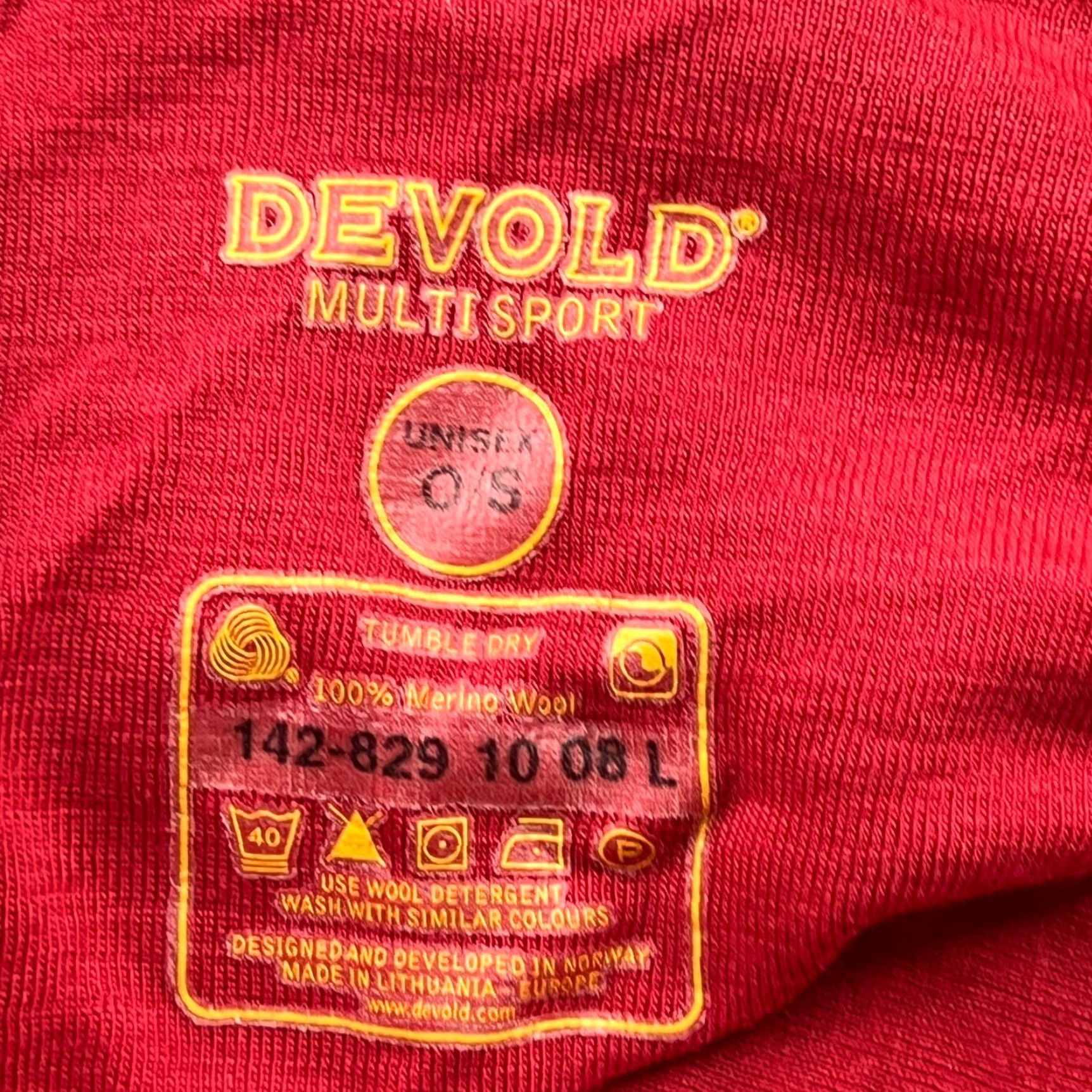 Vintage DEVOLD Multisport Neck Warmer 100% Merino Wool OS Tube Scarf Outdoor Gaiter Red Size ONE SIZE - 4 Thumbnail