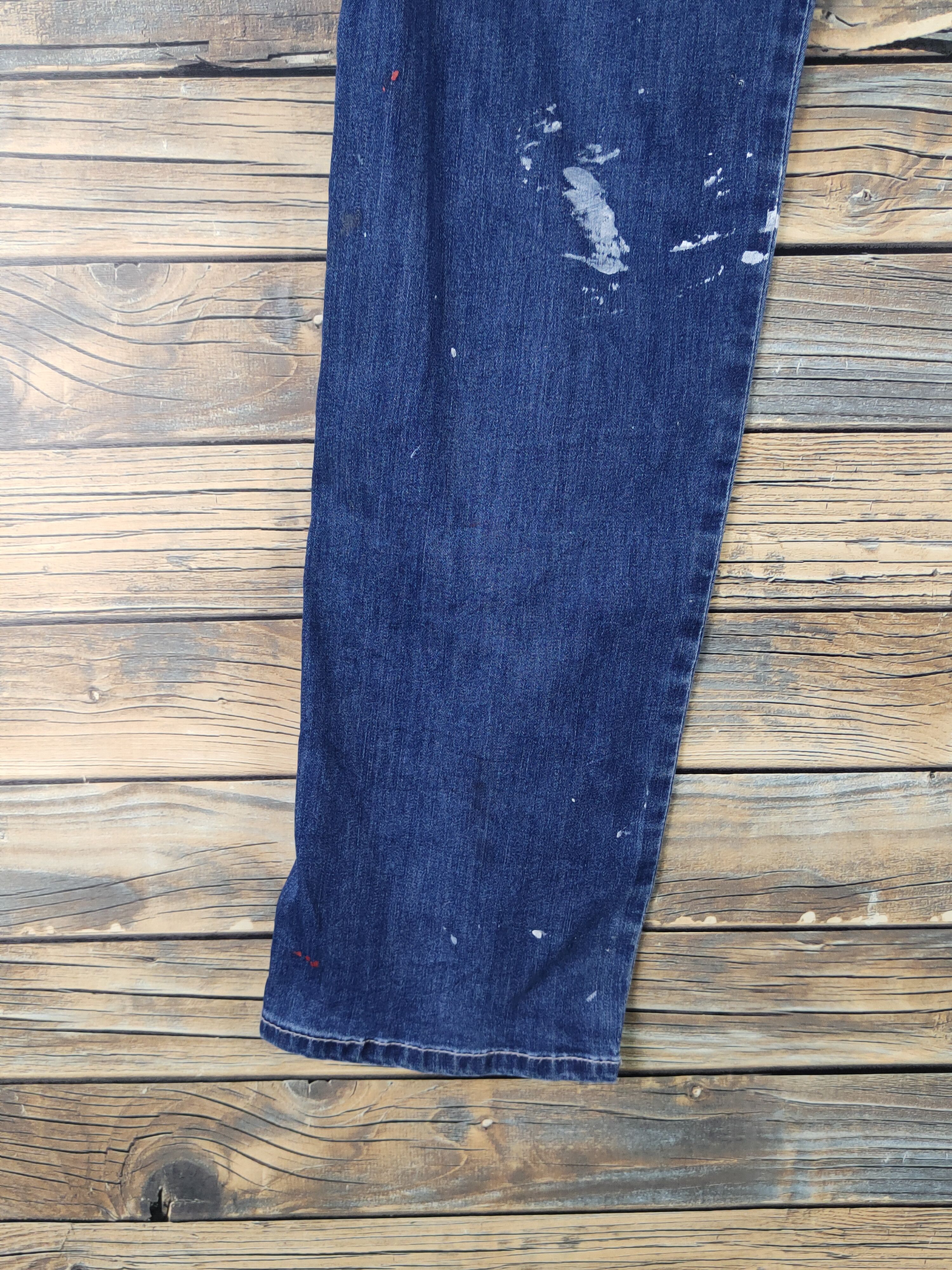 Japanese Brand FieldCore Dark Blue Distressed Ripped Soft Jeans #W1974 Size US 28 / EU 44 - 9 Thumbnail
