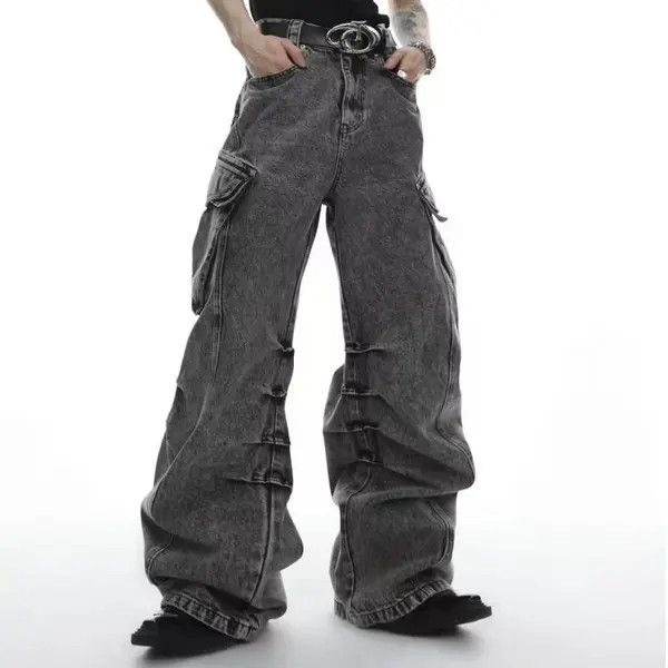 Japanese Brand VIBE Vintage washed stacked design wide leg jeans Size US 34 / EU 50 - 3 Thumbnail