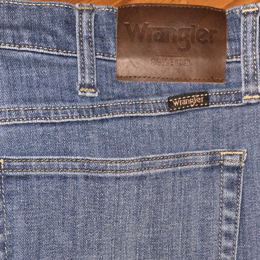 Wrangler Wrangler Mens Regular Fit Acid Wash Blue Denim Jeans 38x30 Size US 38 / EU 54 - 5 Thumbnail