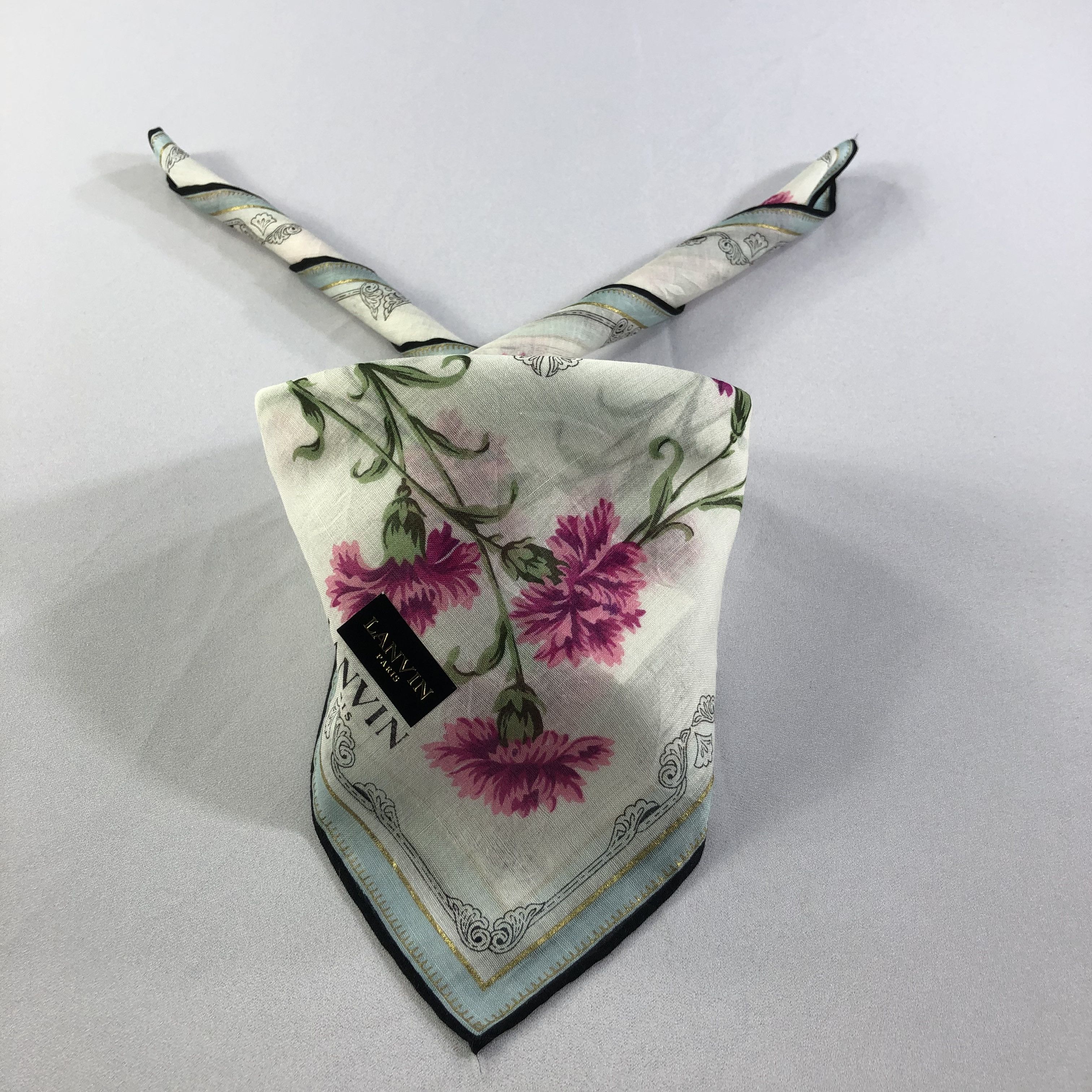 Lanvin Lanvin Floral Handkerchief Neckerchief Bandana H1721 Size ONE SIZE - 1 Thumbnail