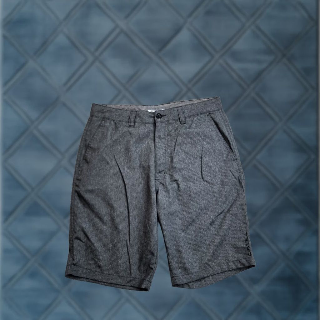 O'Neill O'Neill Chino Shorts Mens 34 Gray 10" Inseam Pockets Vintage: No Casual Plaid Pattern 5-Pocket Design Front Zip Charcoal Gray Size US 34 / EU 50 - 1 Thumbnail