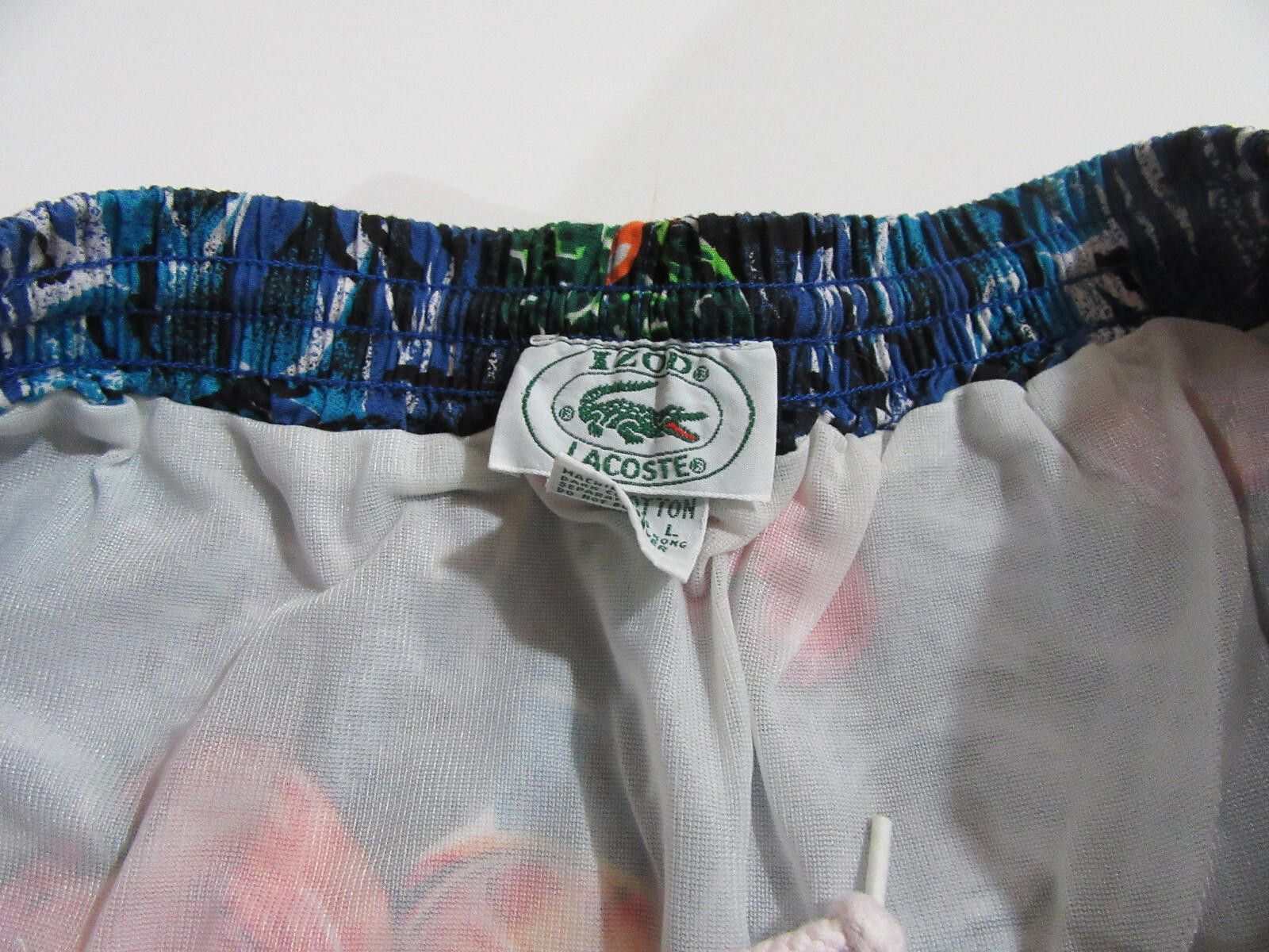Designer Izod Lacoste Mens Vintage Swim Trunks Tropical Fruit EUC L Size US 34 / EU 50 - 2 Thumbnail