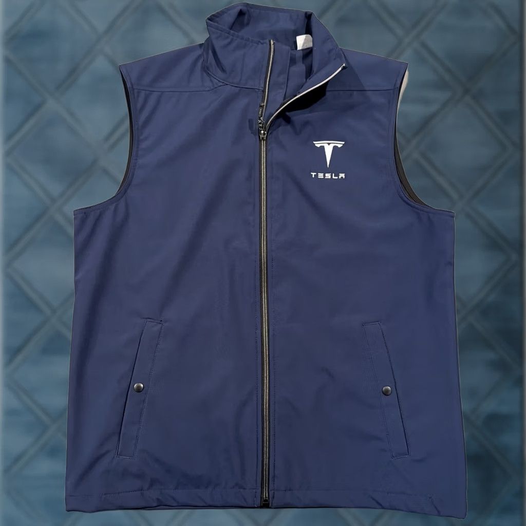 Vintage Tesla Blue Full Zip Golf Vest - Embroidered Logo - Men's Size Small VEST Size US S / EU 44-46 / 1 - 1 Thumbnail
