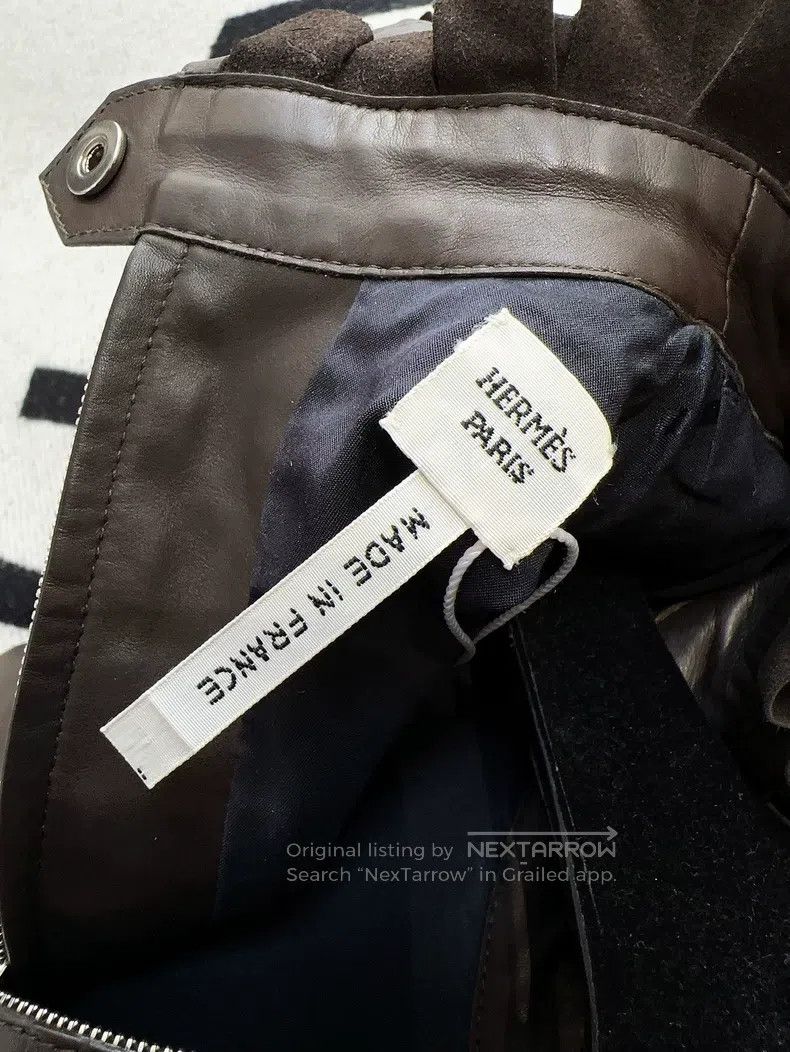 Hermes Hermes Long pleated leather dress with ruffled hem Size XS / US 0-2 / IT 36-38 - 3 Thumbnail