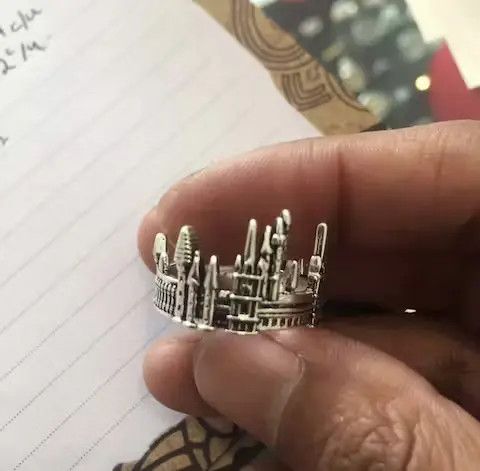 Jewelry City Castle Ring Modern Architecture Goth Jewelry Chrome Size ONE SIZE - 4 Thumbnail