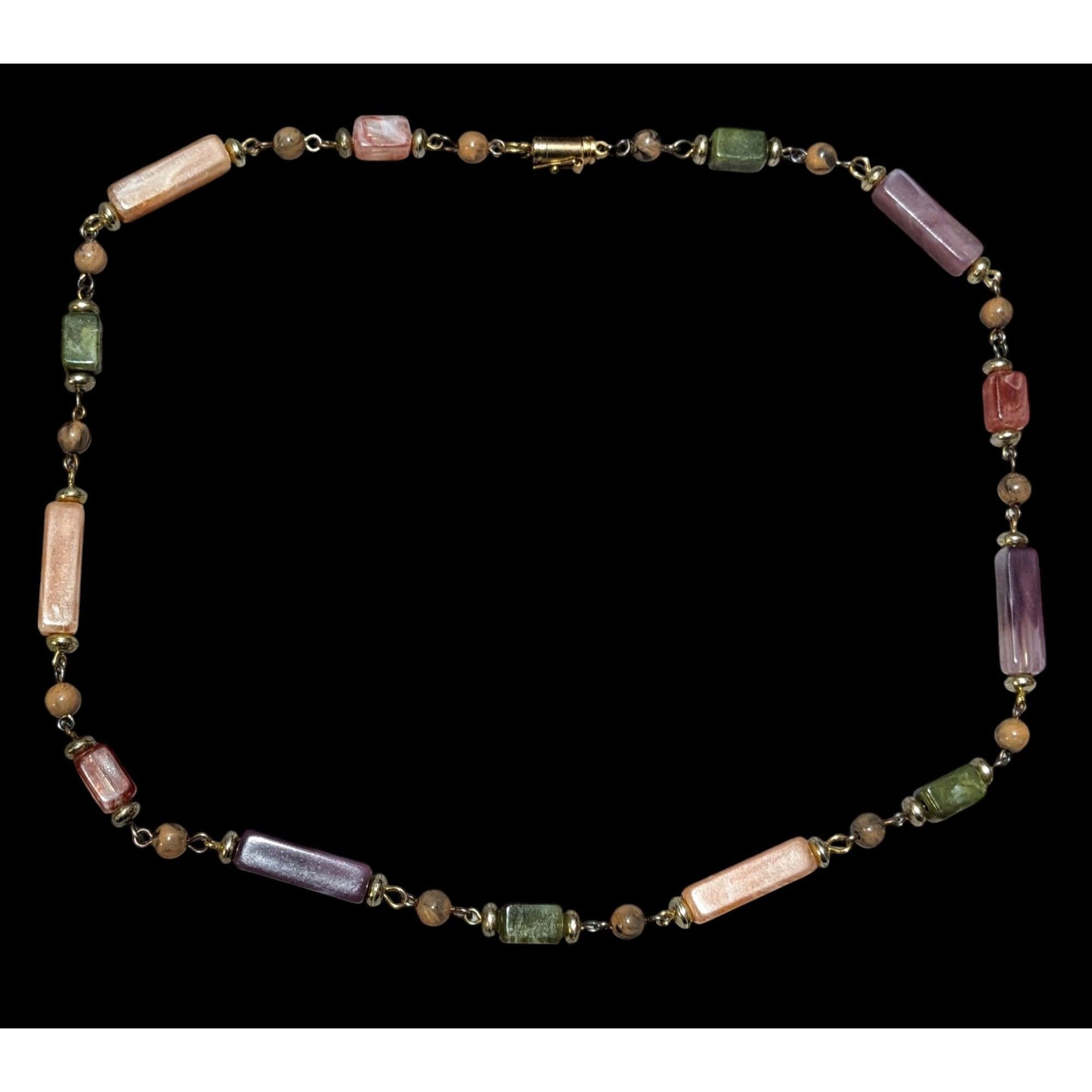 Other Vintage Rainbow Faux Agate Beaded Necklace Size ONE SIZE - 1 Thumbnail