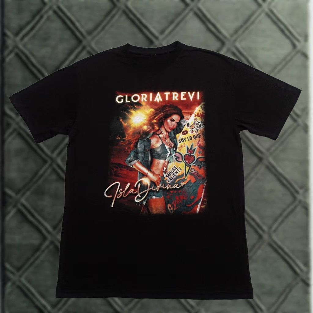 Vintage Gloria Trevi Tshirt Adult Size Large Black Isla Divina Caliente Tour Sold Out Size US L / EU 52-54 / 3 - 1 Thumbnail