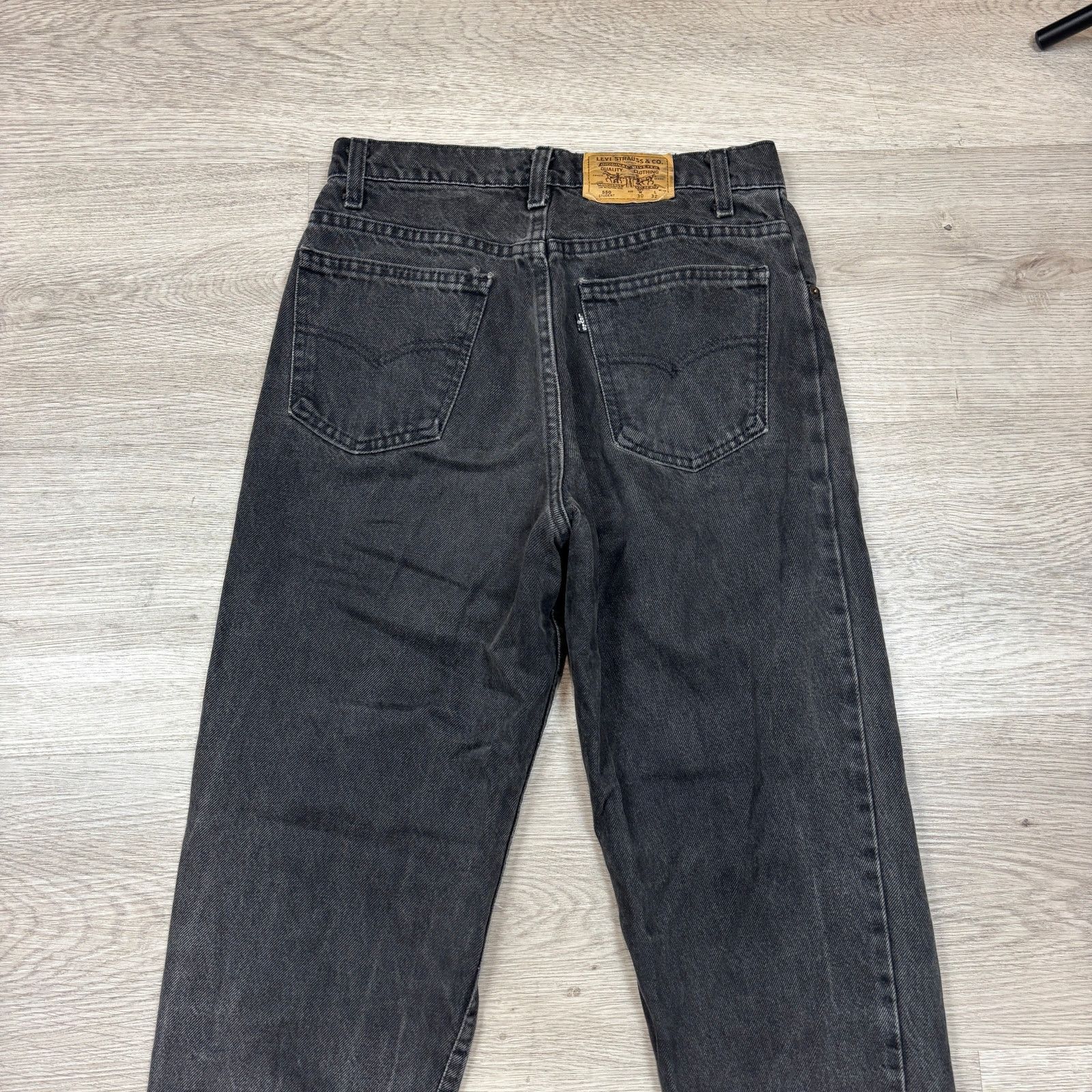 Levi's × Vintage Vintage 90s Levi's 550 Student Relaxed Black Jeans 30x32 Size US 30 / EU 46 - 3 Thumbnail
