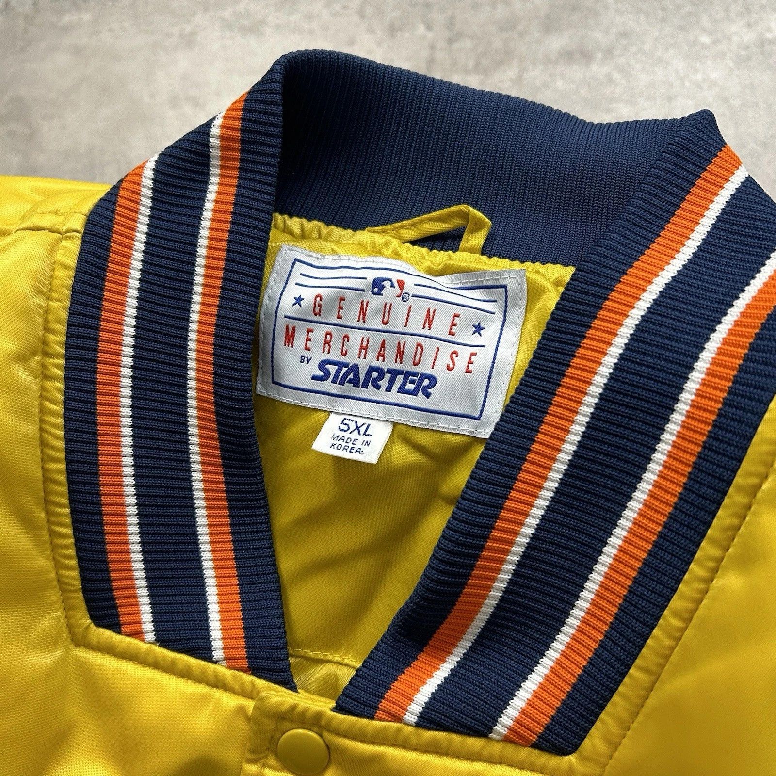 MLB × Starter × Vintage RARE DETROIT TIGERS SATIN BOMBER JACKET DOWN PUFFER SIZE 5XL Size US XXL / EU 58 / 5 - 4 Thumbnail