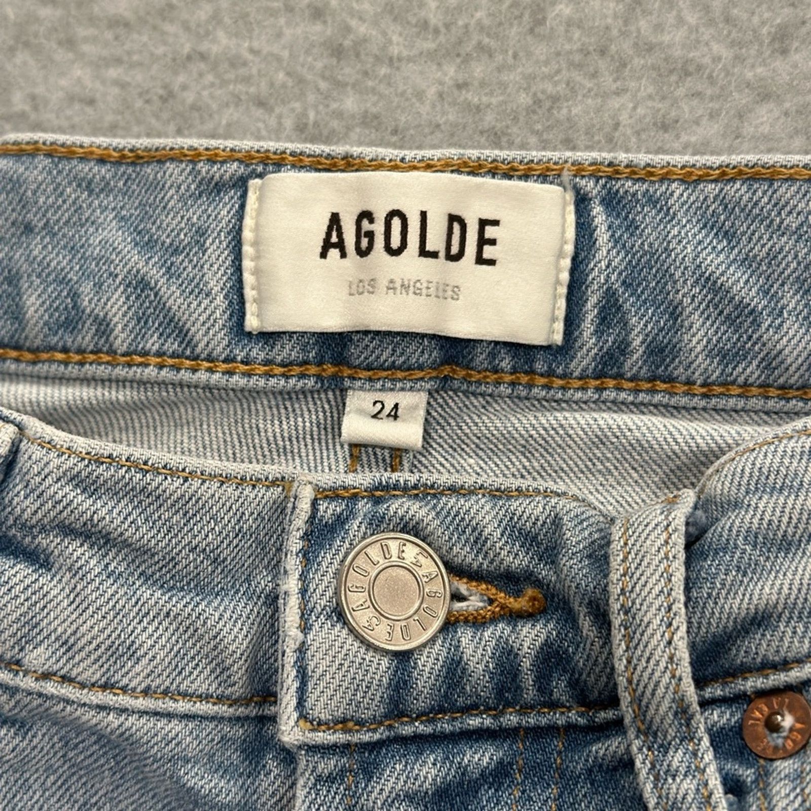 Agolde Agolde Light Blue Straight Leg Jeans Size 24" / US 00 / IT 34 - 2 Thumbnail