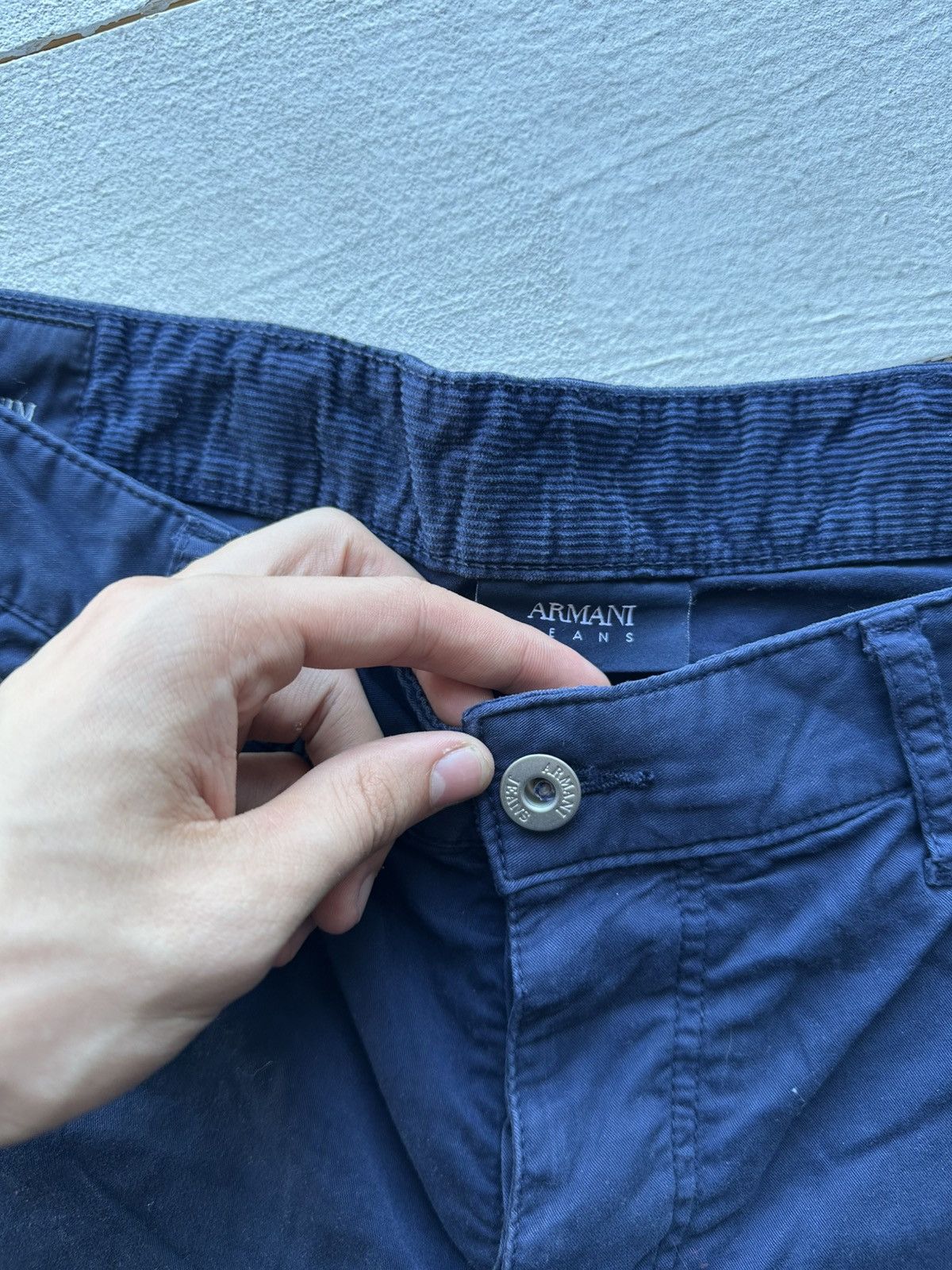 Armani VNTG 🚨 Y2K ARMANI JEANS shorts Streetwear blue LUXURY MEN Size US 36 / EU 52 - 8 Thumbnail
