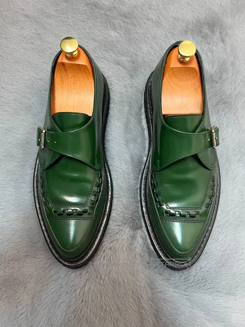 Saint Laurent Paris Saint Laurent Paris Green Knit Low-Top Wedges, Green Brick Size US 8 / EU 41 - 1 Thumbnail