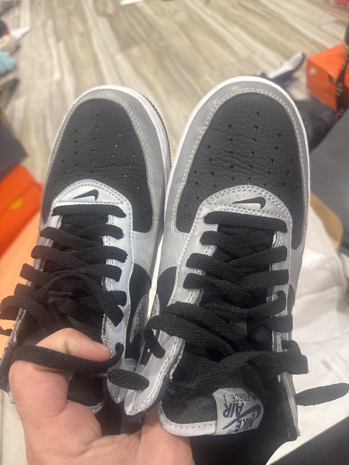 Nike af1 black silver Size US 11 / EU 44 - 1 Thumbnail