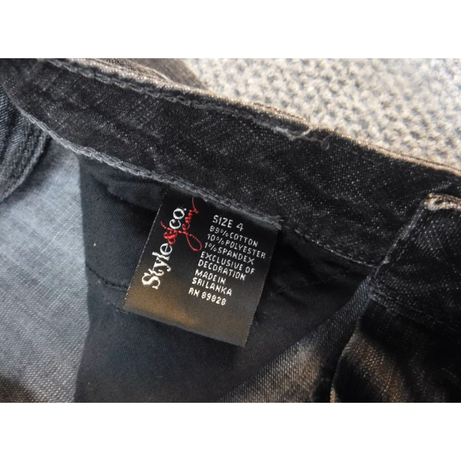 Vintage Style&co Womens Jeans Straight Denim 4 Black Slim Regular 28x28 Cotton Stretch Mid Rise Slim Jeans Womens Size 27" / US 4 / IT 40 - 5 Thumbnail