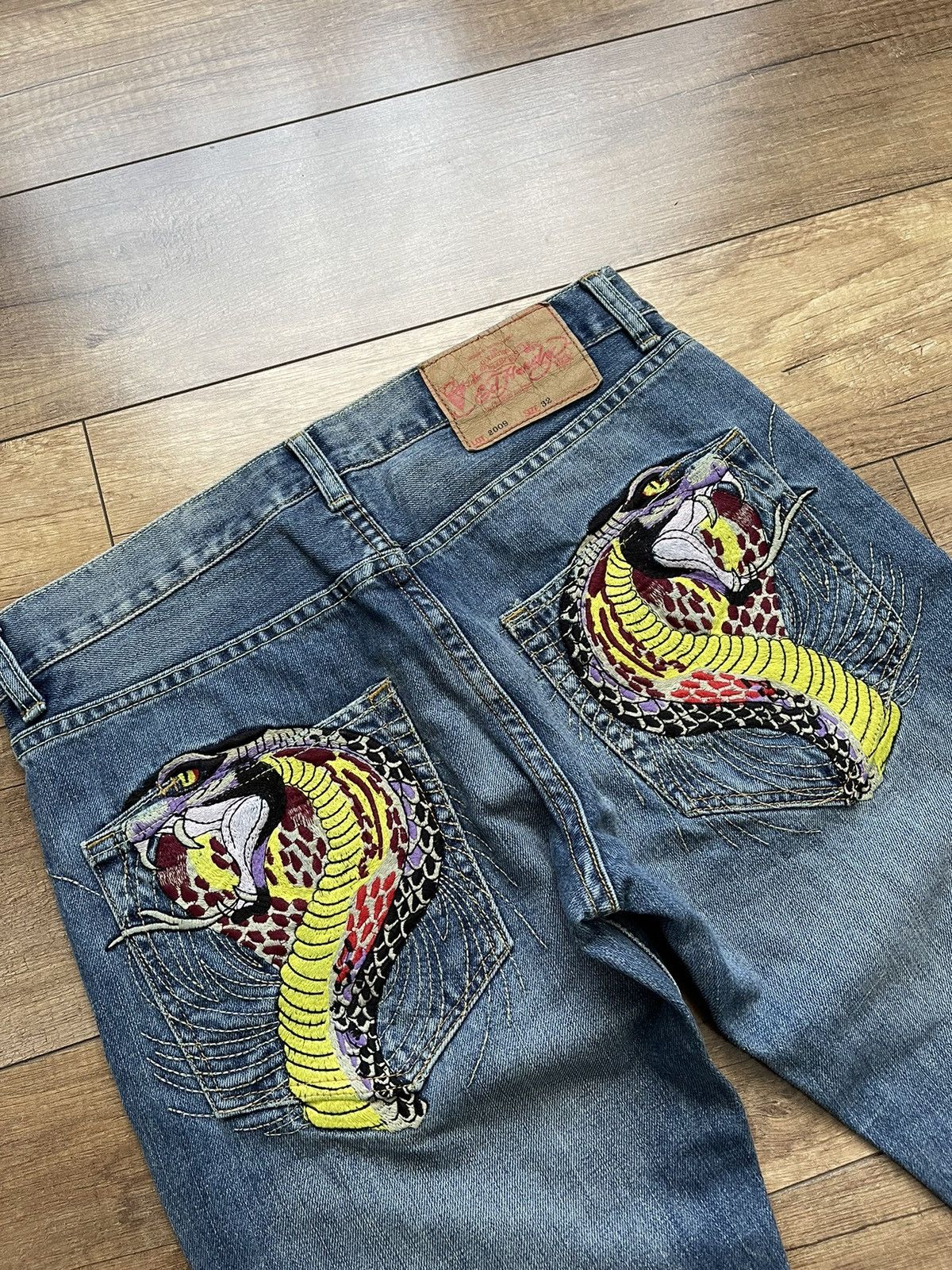 Ed Hardy Ed Hardy Vintage Snakes Denim Washed Jeans 90s Size US 32 / EU 48 - 4 Thumbnail