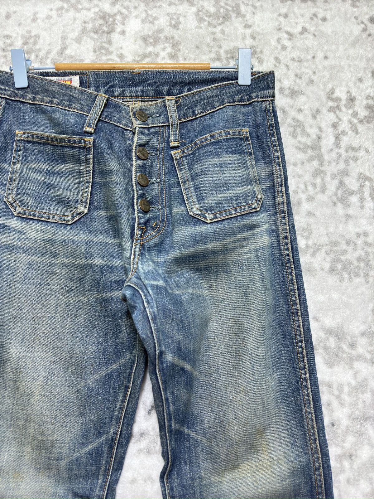 Big John Vintage Rare Big John Flared Bush Pocket Faded Denim Size US 28 / EU 44 - 5 Thumbnail