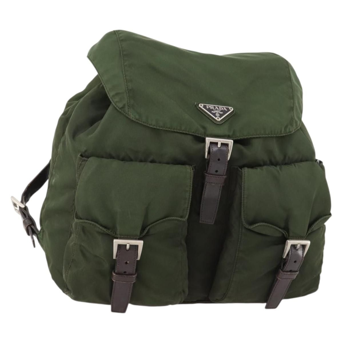 Prada PRADA Backpack Nylon Green Silver Auth 172520  display picture 1