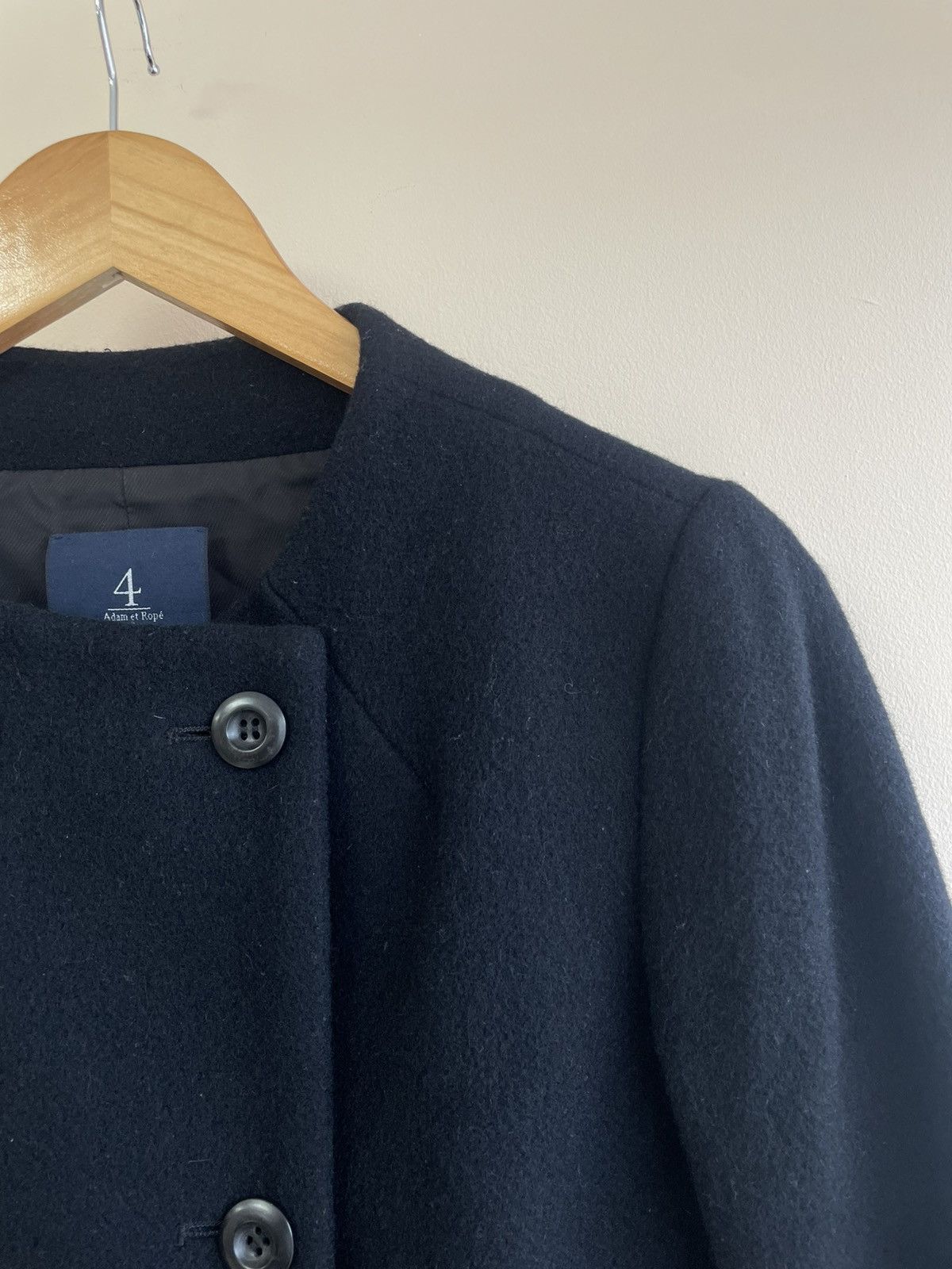 ADAM ET ROPE Adam et Rope Women Wool Coat Black Japan Brand Size XS / US 0-2 / IT 36-38 - 2 Thumbnail