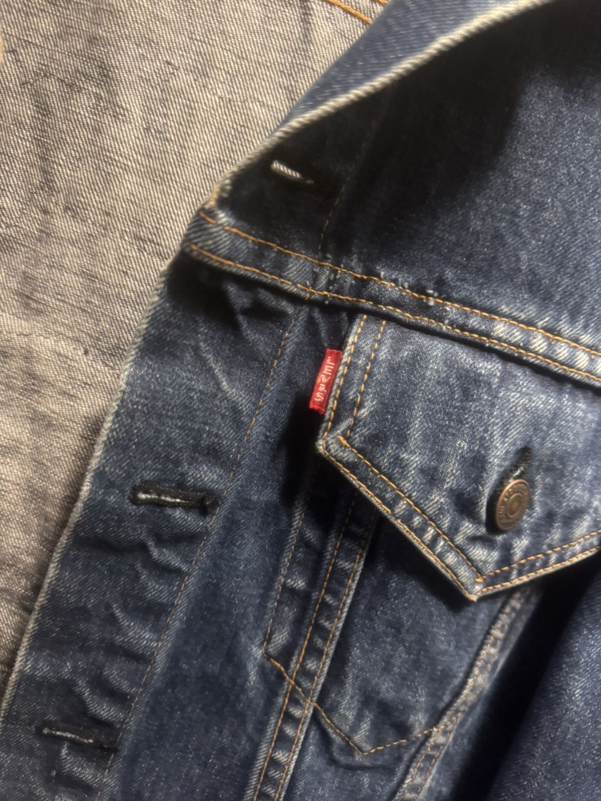 Levi's 1968 Custom Navy Blue Band Jean Jacket. Size US M / EU 48-50 / 2 - 4 Thumbnail