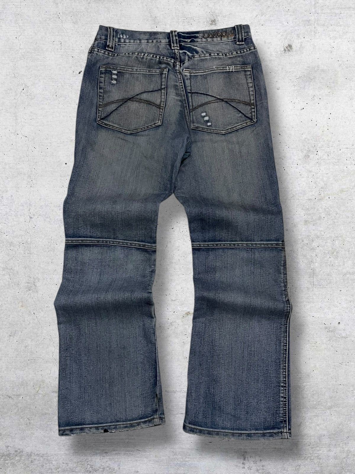 Japanese Brand SOUTHERN 90S JAPAN DESIGNER BIKERS DISTRESSED MUDWASH DENIM Size US 32 / EU 48 - 6 Thumbnail